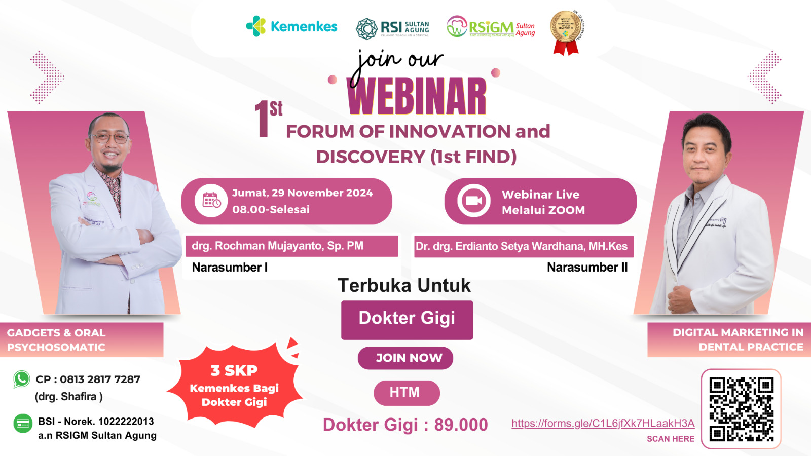 Webinar Gadget  Oral Psychosomatis in Digital Era,  1st FORUM OF INNOVATION and  DISCOVERY (1st FIND)  