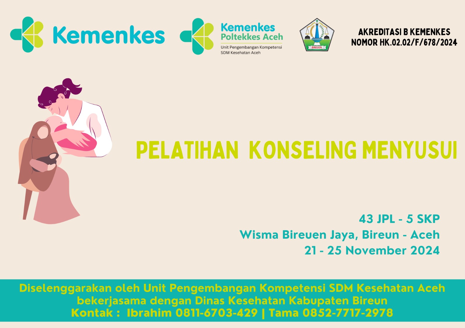 Pelatihan Konseling Menyusui Angkatan 1 Kerjasama Dinas Kesehatan Kabupaten Bireuen