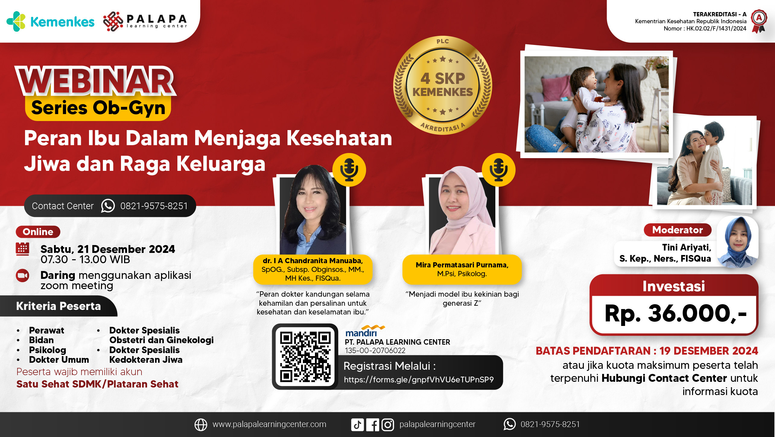 Webinar Series Ob-Gyn Peran Ibu Dalam Menjaga Kesehatan Jiwa dan Raga Keluarga