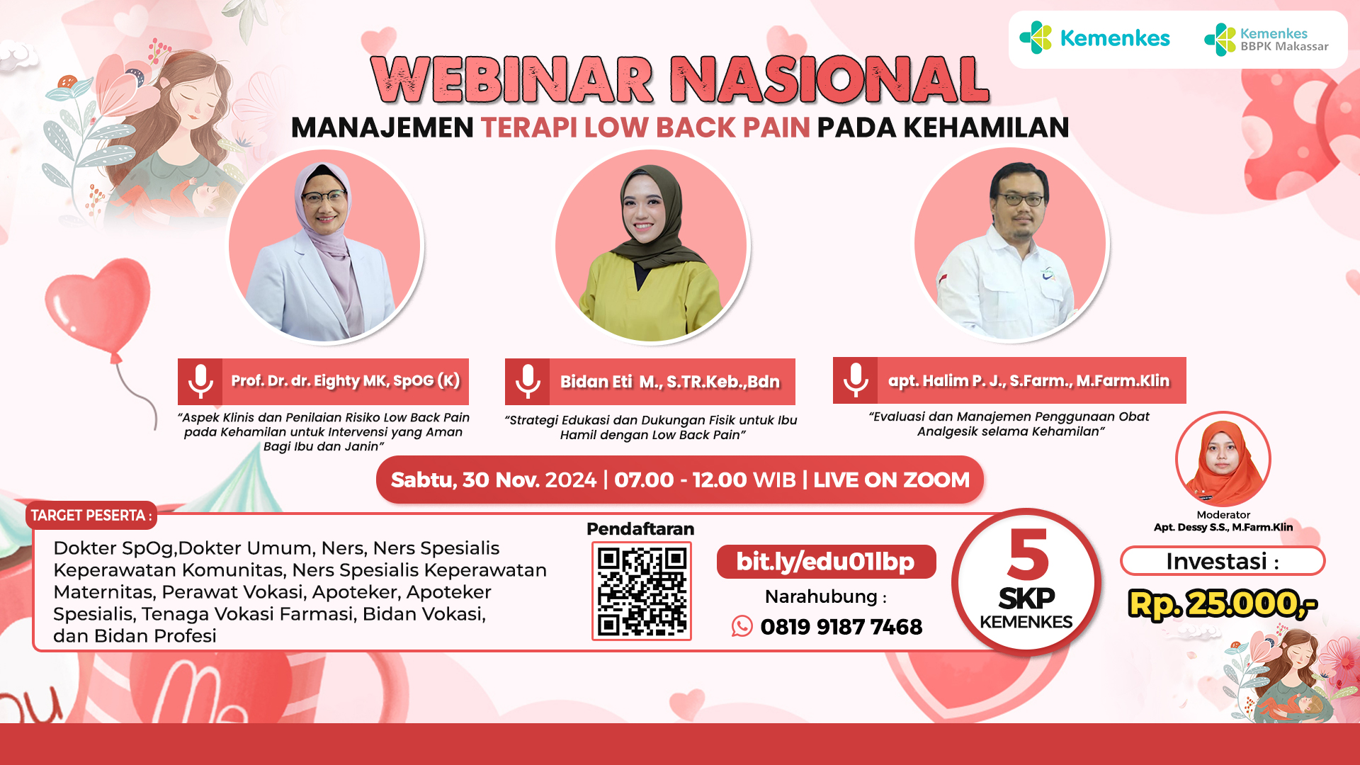 Webinar Manajemen Terapi Low Back Pain Pada Kehamilan Kerja Sama dengan Katalist Learning Hub