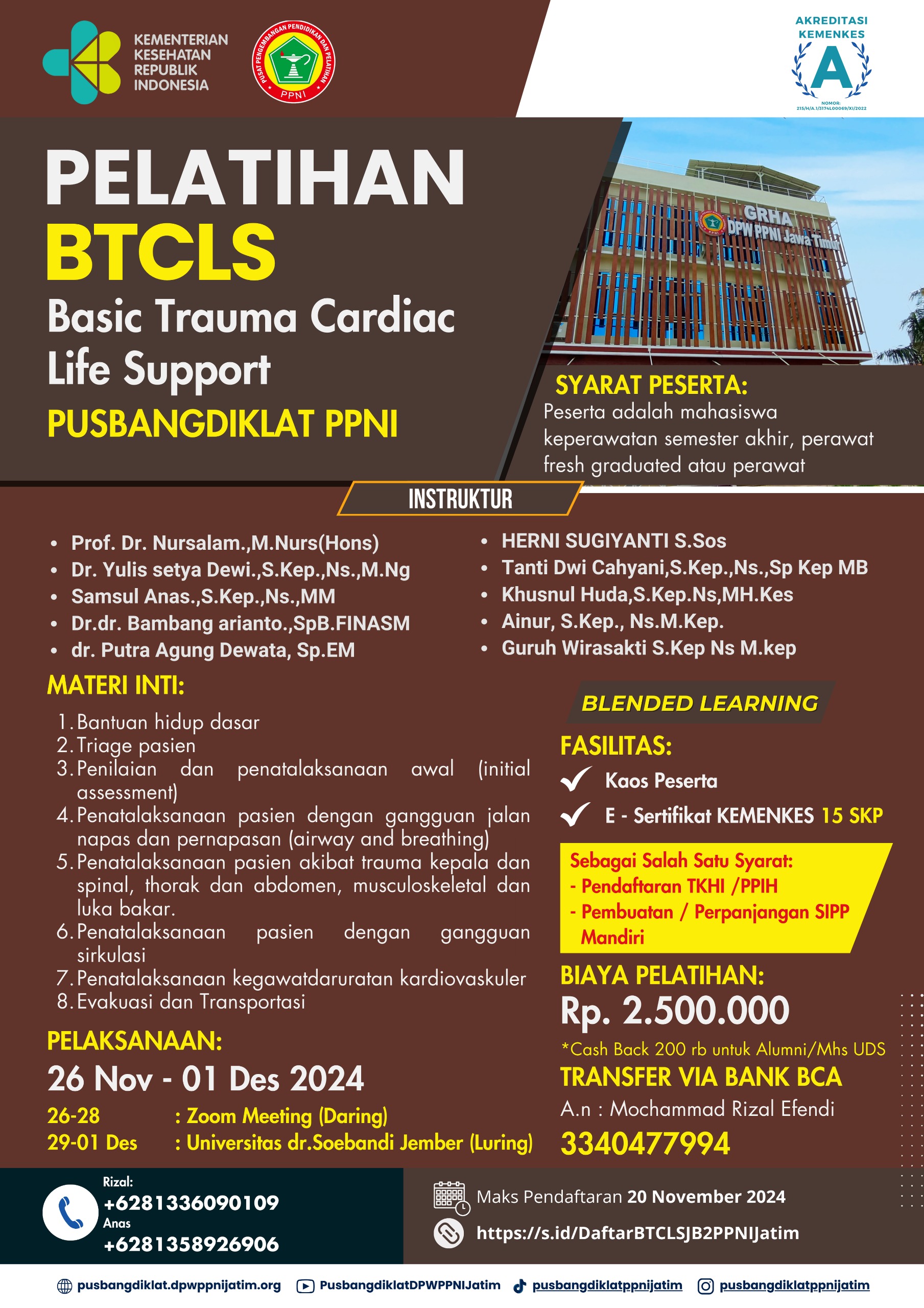 17203-Pelatihan Basic Trauma Cardiac Life Support (BTCLS) di Universitas dr. Soebandi Jember Kelas C