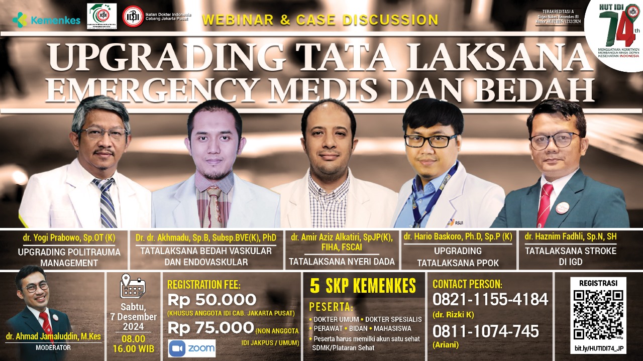 Webinar Upgrading Tata Laksana Emergency Medis dan Bedah