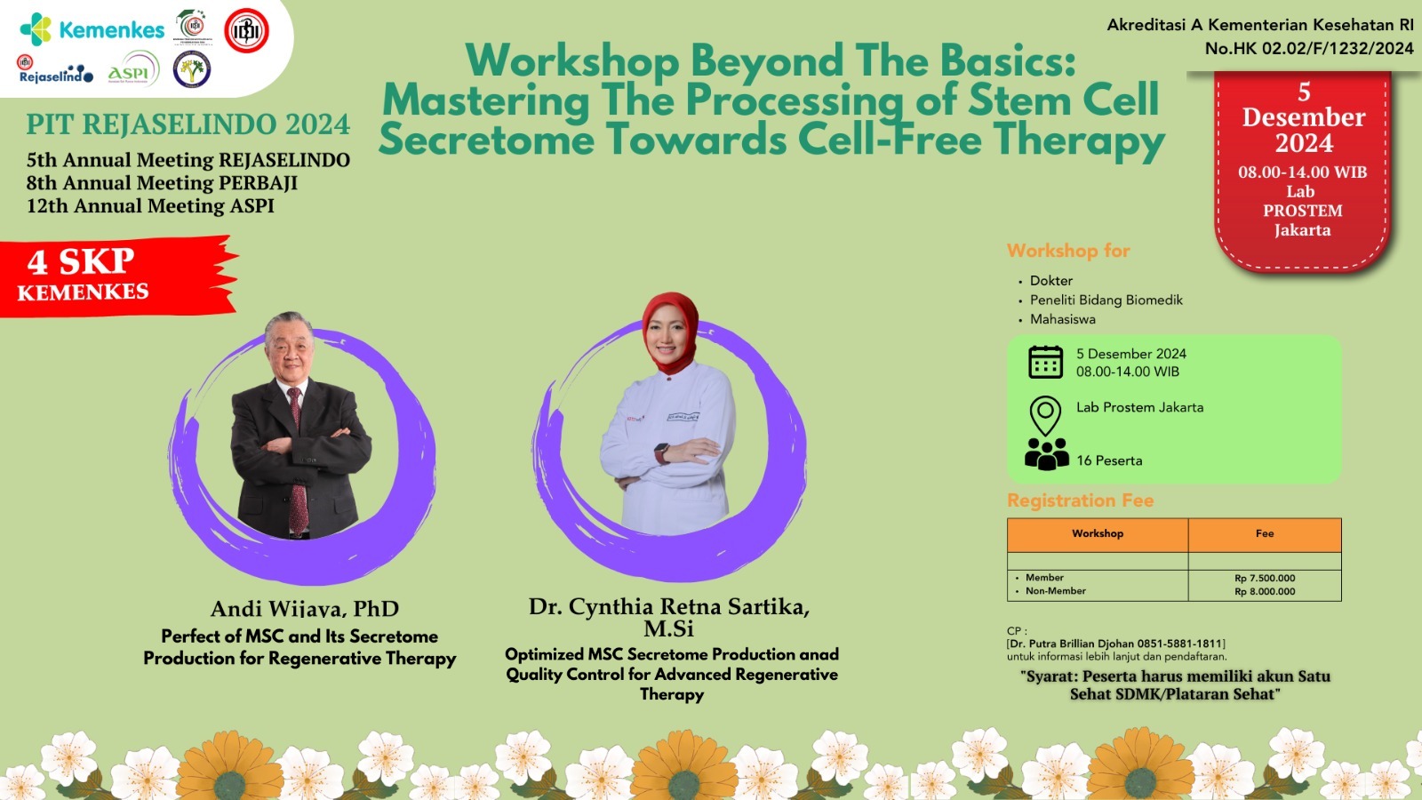 Workshop Beyond The Basics: Mastering The Processing of Stem Cell Secretome Towards Cell-Free Therapy
