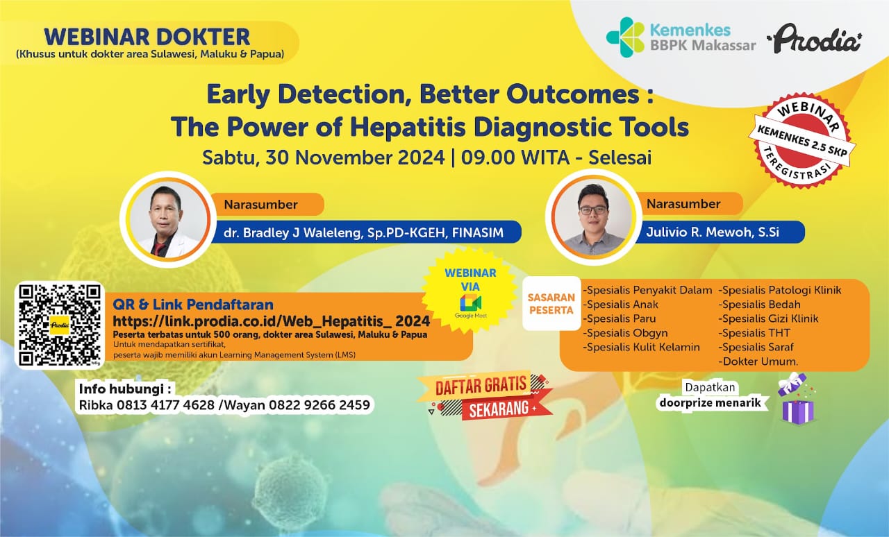Webinar Dokter Early Detection, Better Outcomes The Power of Hepatitis Diagnostic Tools Kerja Sama dengan PT. Prodia Widyahusada Tbk