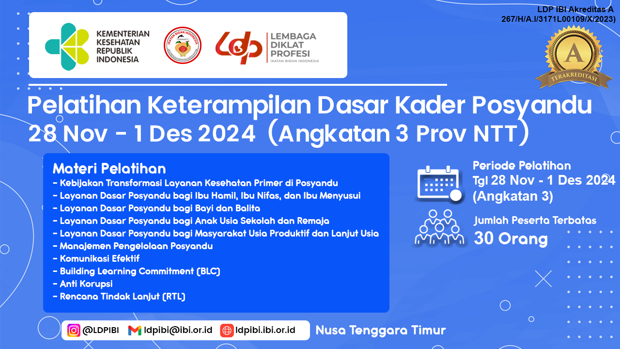 Pelatihan Keterampilan Dasar Kader Posyandu Angkatan 3 - NTT