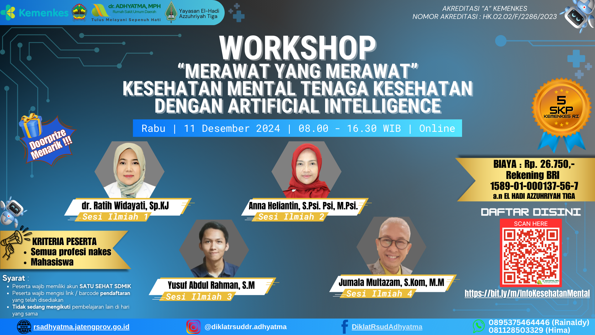Workshop Merawat Yang Merawat - Kesehatan Mental Tenaga Kesehatan Dengan Artificial Intelligence