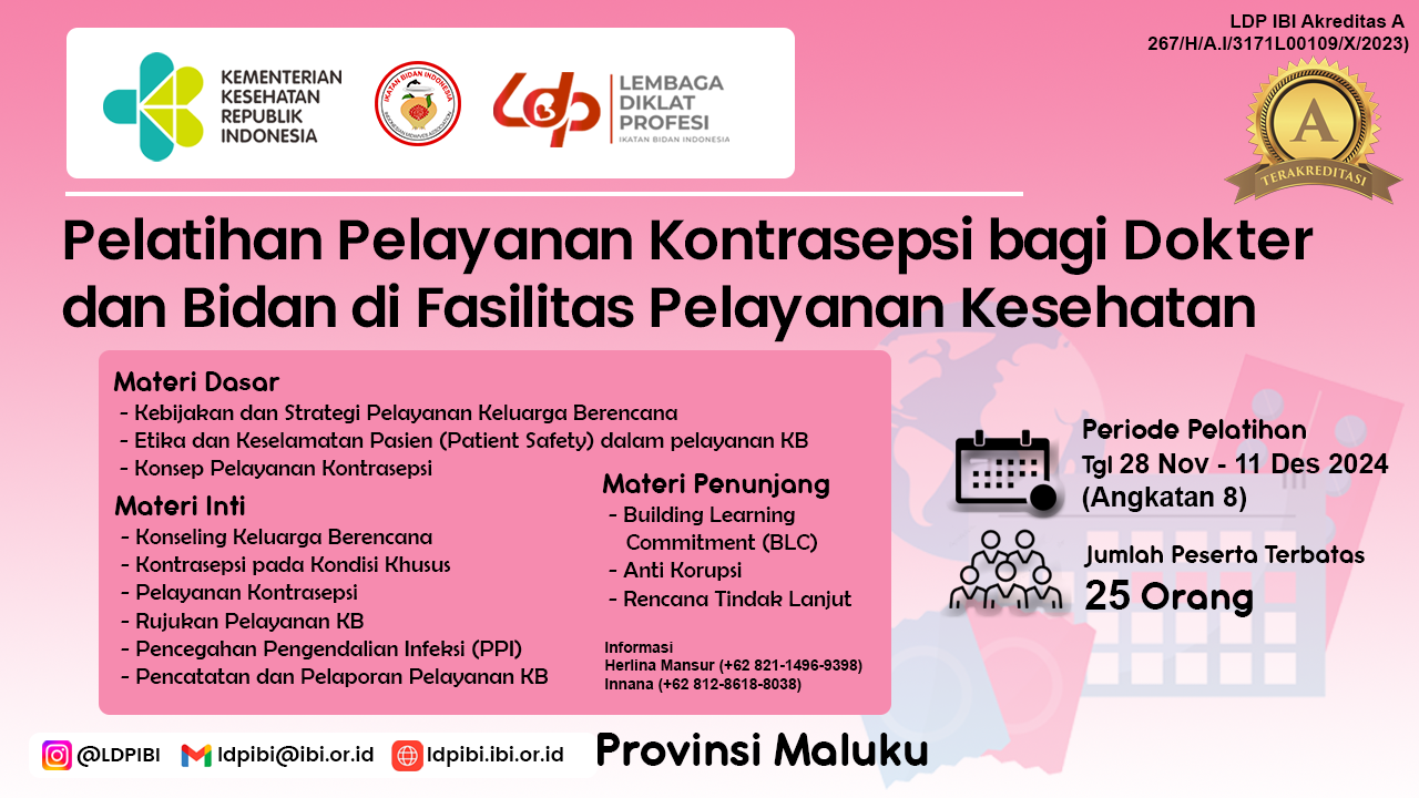 Pelatihan Pelayanan Kontrasepsi bagi Dokter dan Bidan di Fasilitas Pelayanan Kesehatan Angkatan  8  (Maluku)