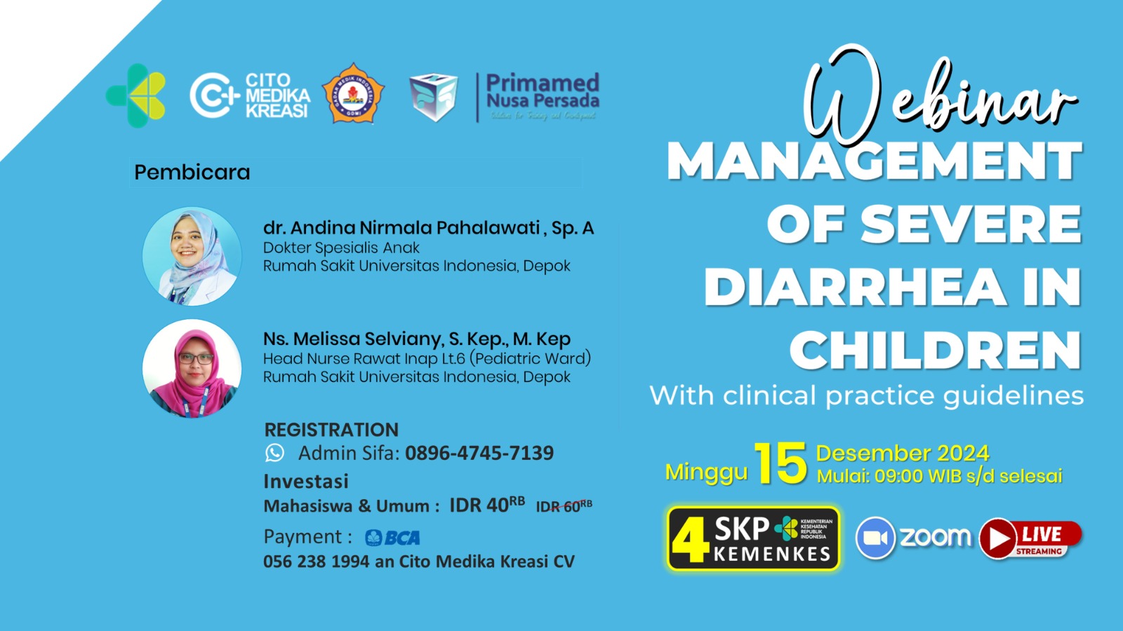 Webinar Management Of Severe Diarrhea In Children with Clinical Practice Guidelines