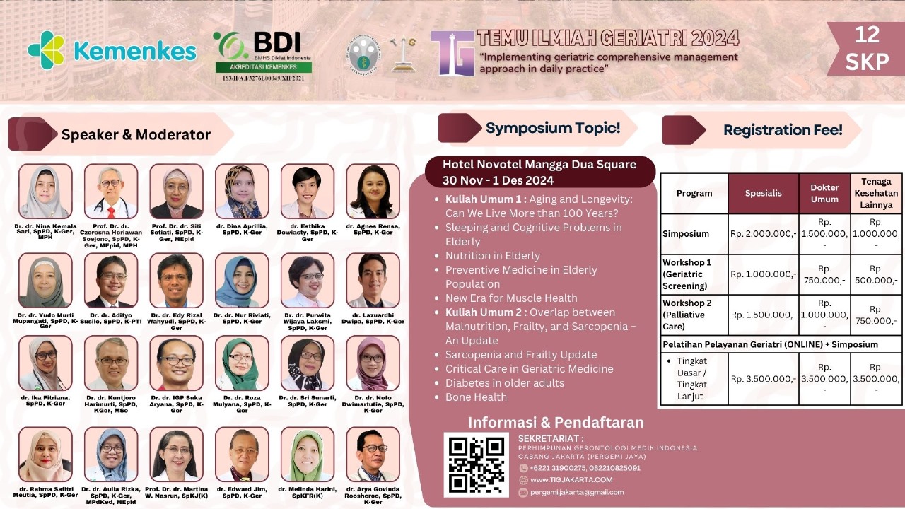 Seminar BDI - PERGEMI JAYA - Temu Ilmiah Geriatri 2024 Implementing Geriatric Comprehensive Management Approach In Daily Practice
