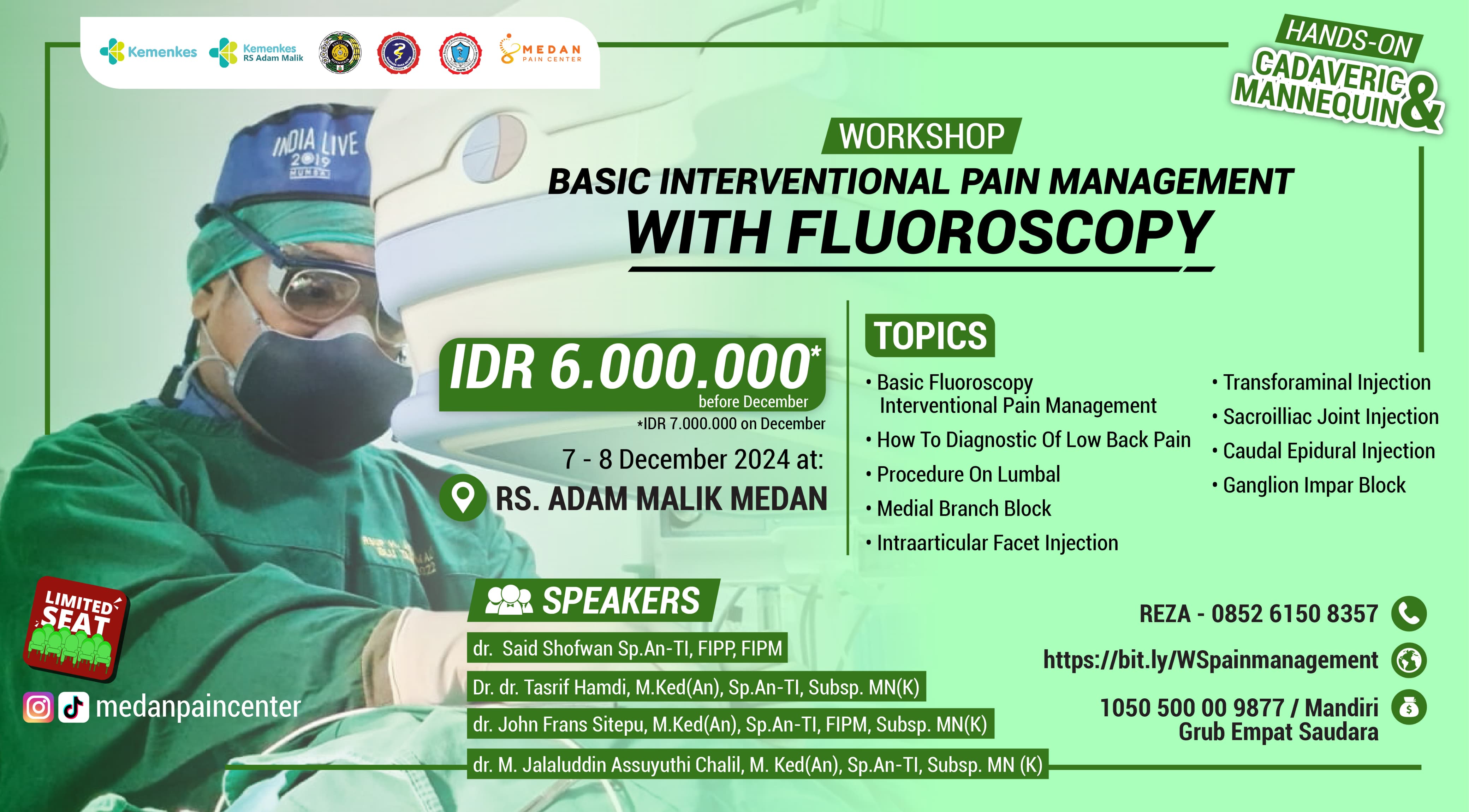 Workshop Basic Interventional Pain Management with Fluoroscopy