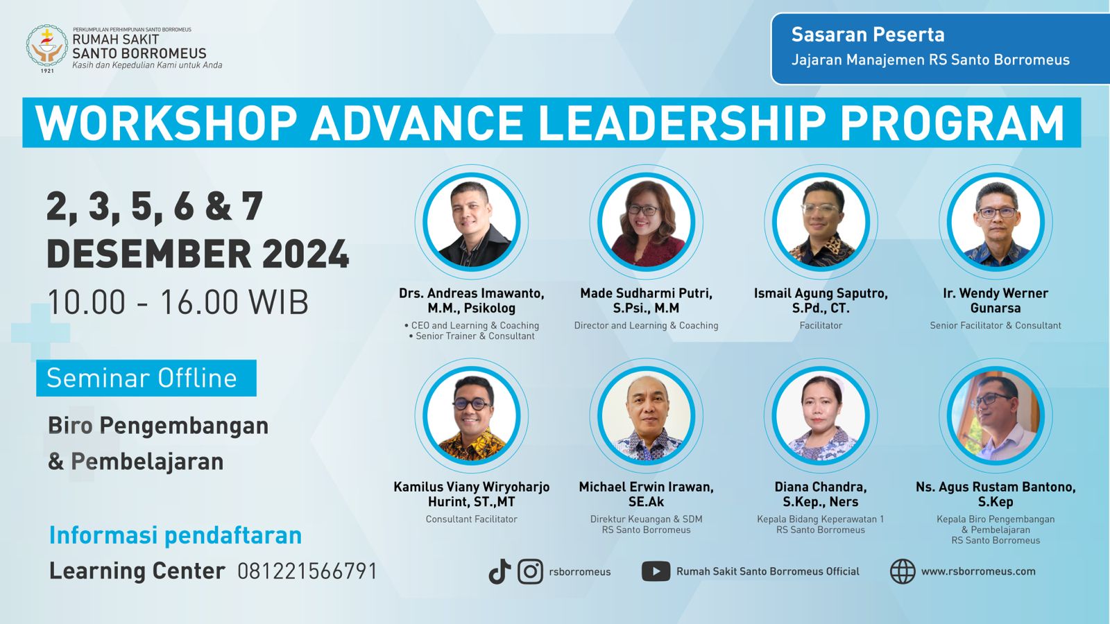 WORKSHOP ADVANCE LEADERSHIP PROGRAM RUMAH SAKIT SANTO BOROMEUS TAHUN 2024