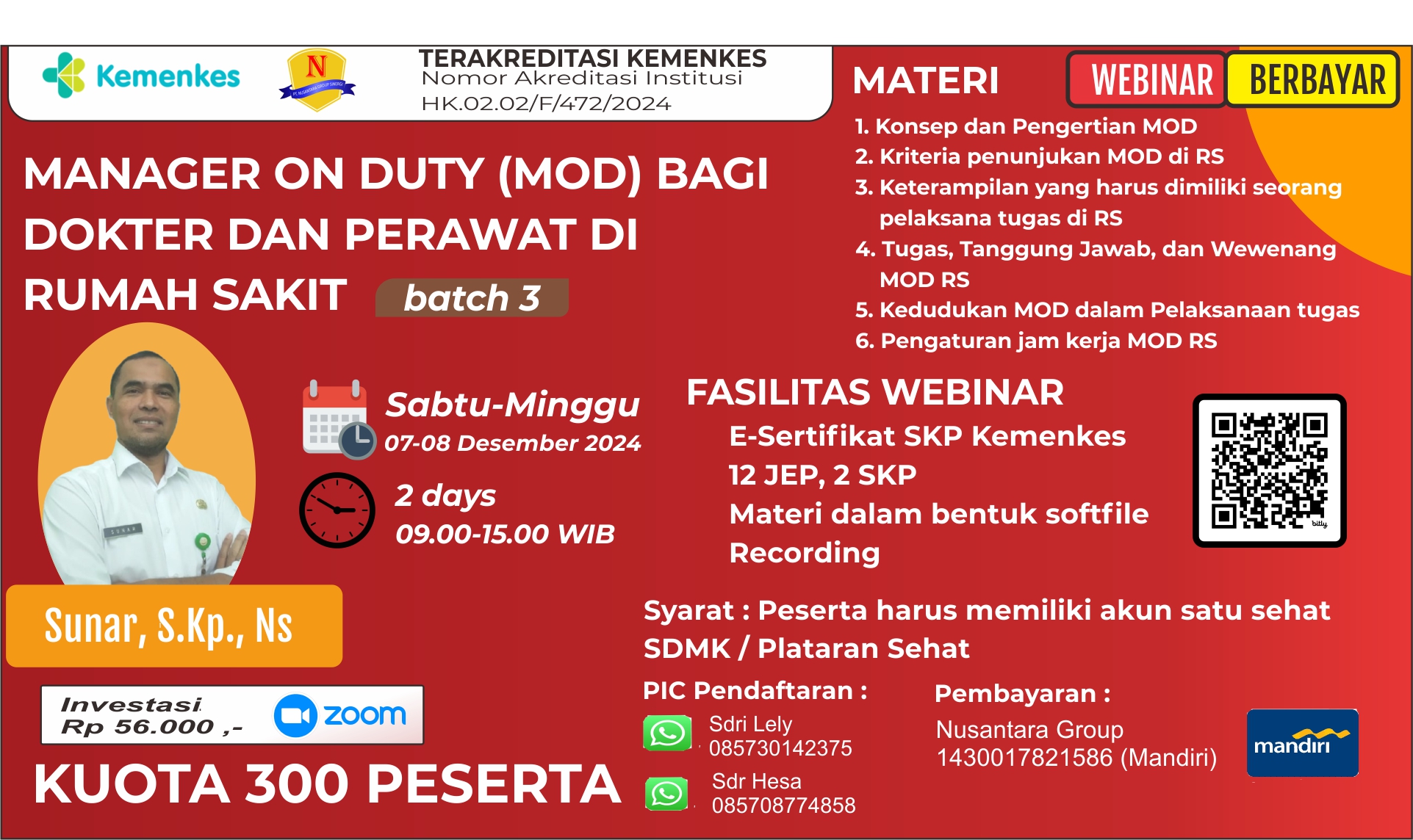 Manager On Duty (MOD) Bagi Dokter dan Perawat di Rumah Sakit Angkatan 3