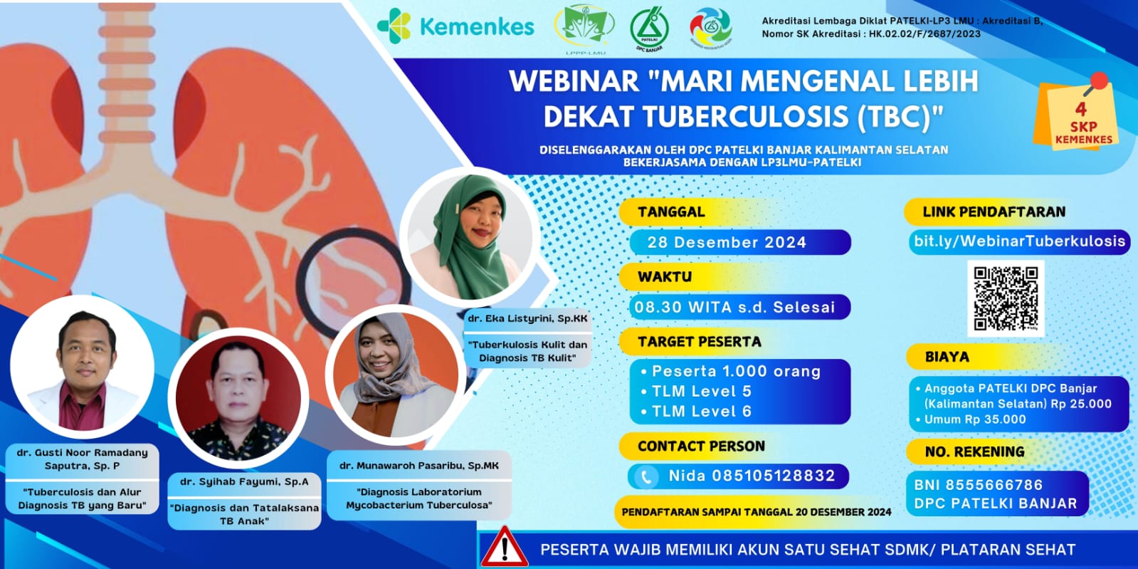 Webinar Mari Mengenal Lebih Dekat Tuberculosis (TBC)_DPC PATELKI Banjar Kalimantan Selatan