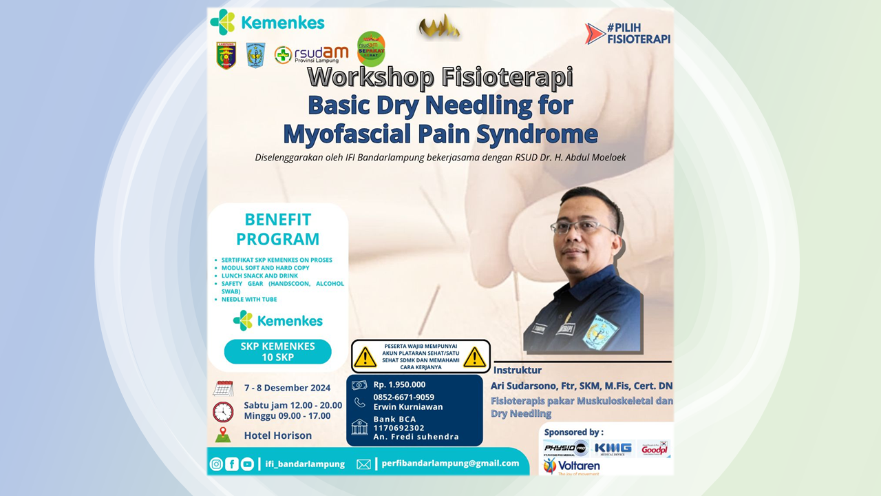 WORKSHOP - BASIC DRY NEEDLING FOR MYOFASCIAL PAIN SYNDROME