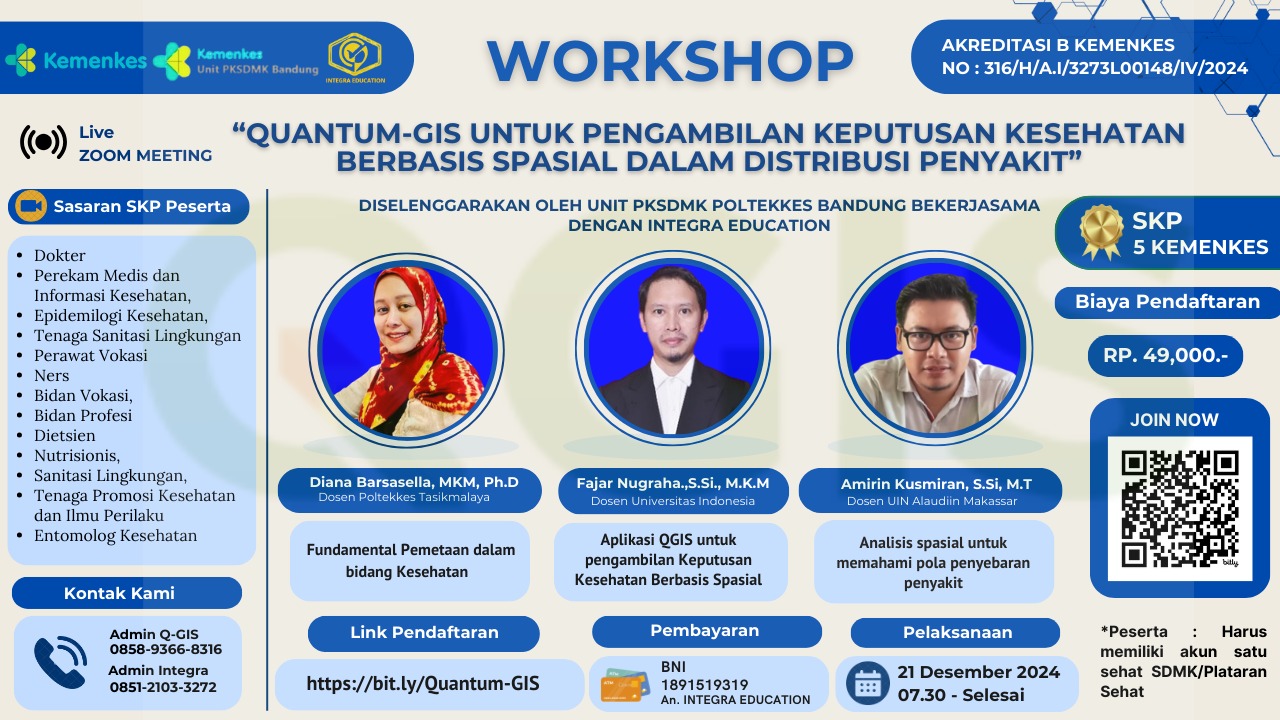 WORKSHOP QUANTUM-GIS UNTUK PENGAMBILAN KEPUTUSAN KESEHATAN BERBASIS SPASIAL DALAM DISTRIBUSI PENYAKIT