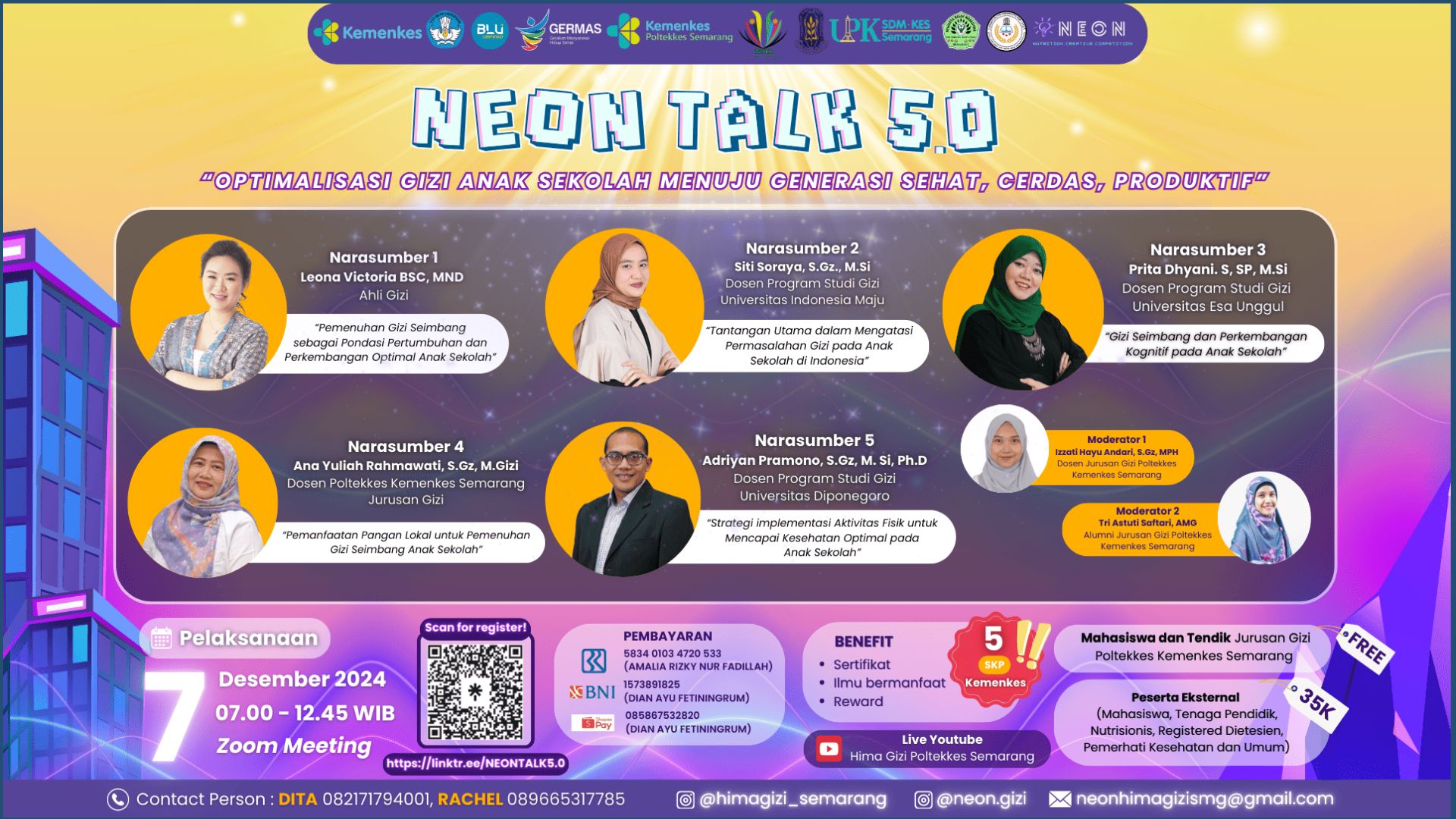 NEON Talk 5.0 Optimalisasi Gizi Anak Sekolah Menuju Generasi Sehat Cerdas dan Produktif