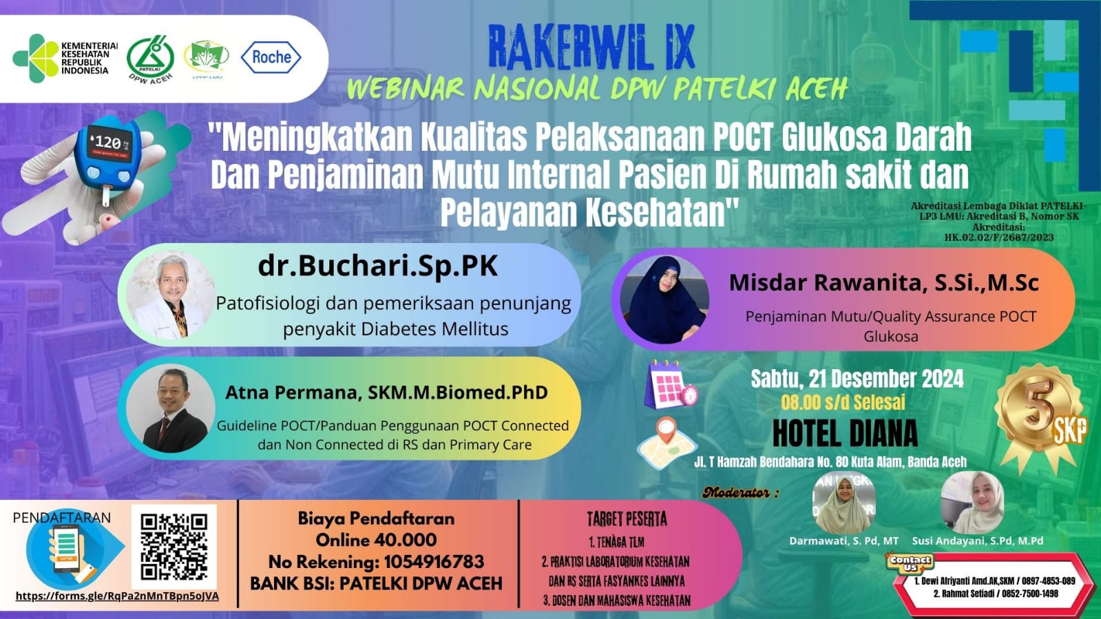 Webinar Meningkatkan Kualitas Serta Penjaminan Mutu Internal Pengunaan Poct Glukosa Darah Pasien Di Rumah Sakit Dan Pelayanan Kesehatan_DPW PATELKI Aceh