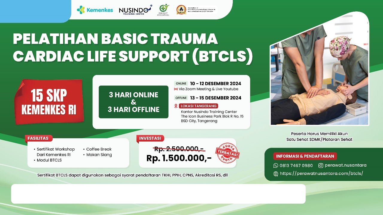 Pelatihan Basic Trauma Cardiac Life Support (BTCLS) 