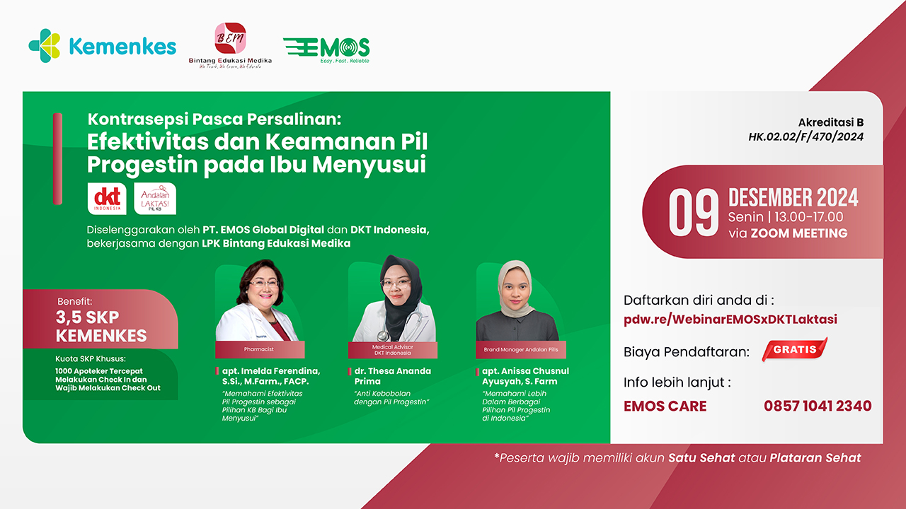 WEBINAR KONTRASEPSI PASCA PERSALINAN EFEKTIVITAS DAN KEAMANAN PIL PROGESTIN PADA IBU MENYUSUI