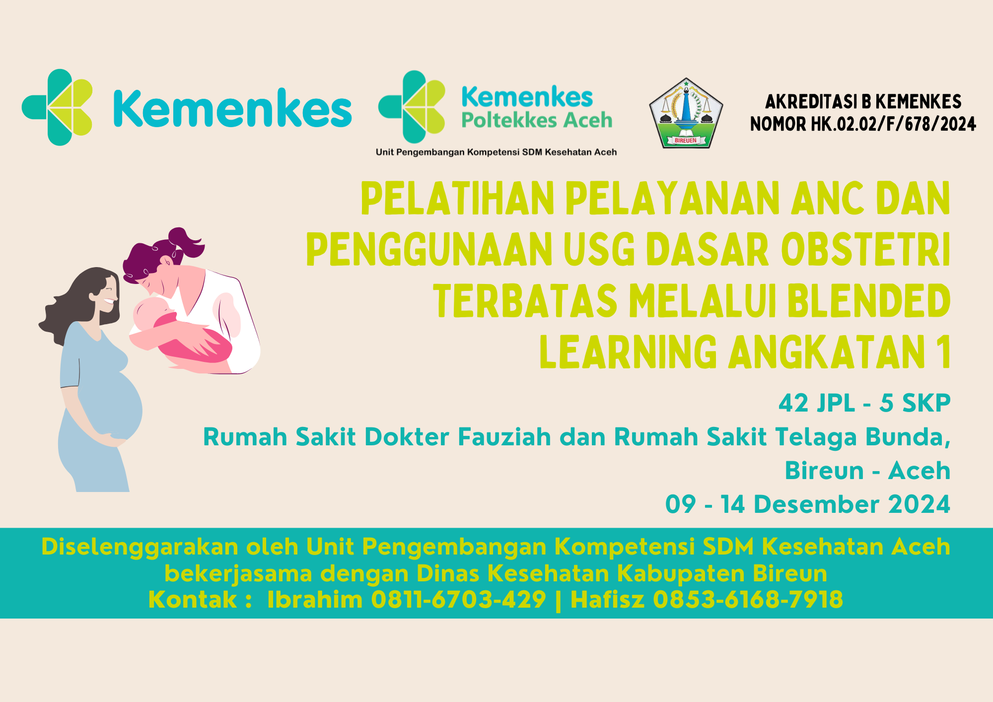 Pelatihan Pelayanan ANC dan Penggunaan USG Dasar Obstetri Terbatas Melalui Blended Learning Angkatan 1 Kerjasama Dinas Kesehatan Kabupaten Bireuen
