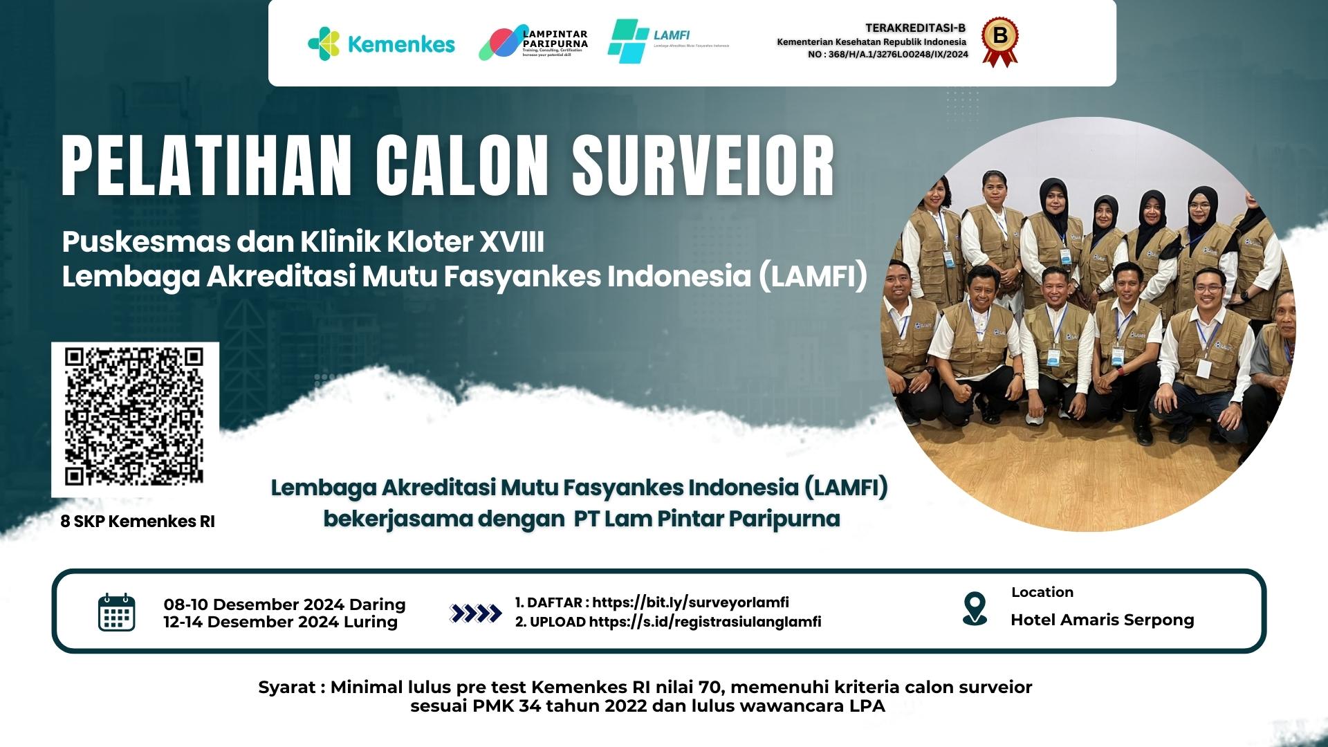 Pelatihan Calon Surveior Akreditasi Puskesmas dan Klinik