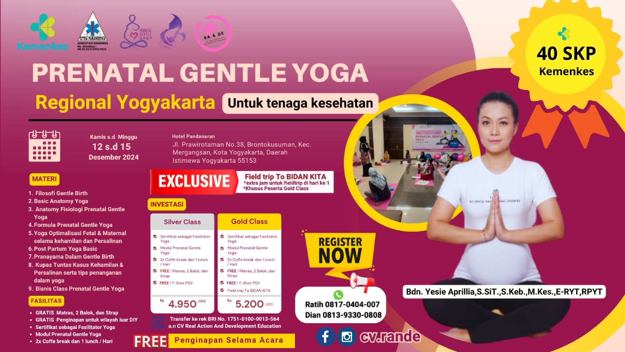 WORKSHOP PRENATAL GENTLE YOGA (PGY) YOGYAKARTA