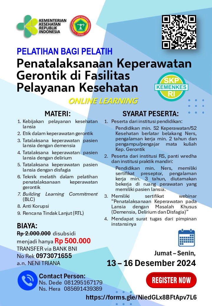 17657-Pelatihan Bagi Pelatih Penatalaksanaan Keperawatan  Gerontik Di Fasilitas Kesehatan di Aston Kemayoran City Hotel
