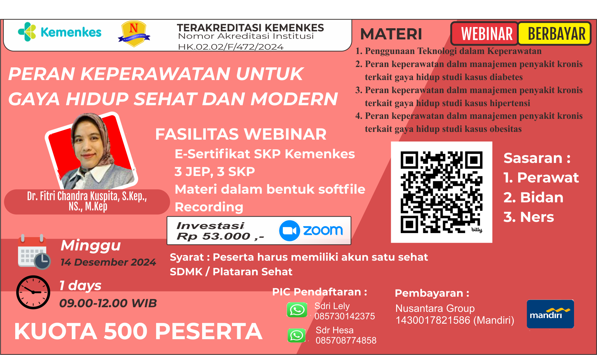 WEBINAR PERAN KEPERAWATAN UNTUK GAYA HIDUP  SEHAT DAN MODERN