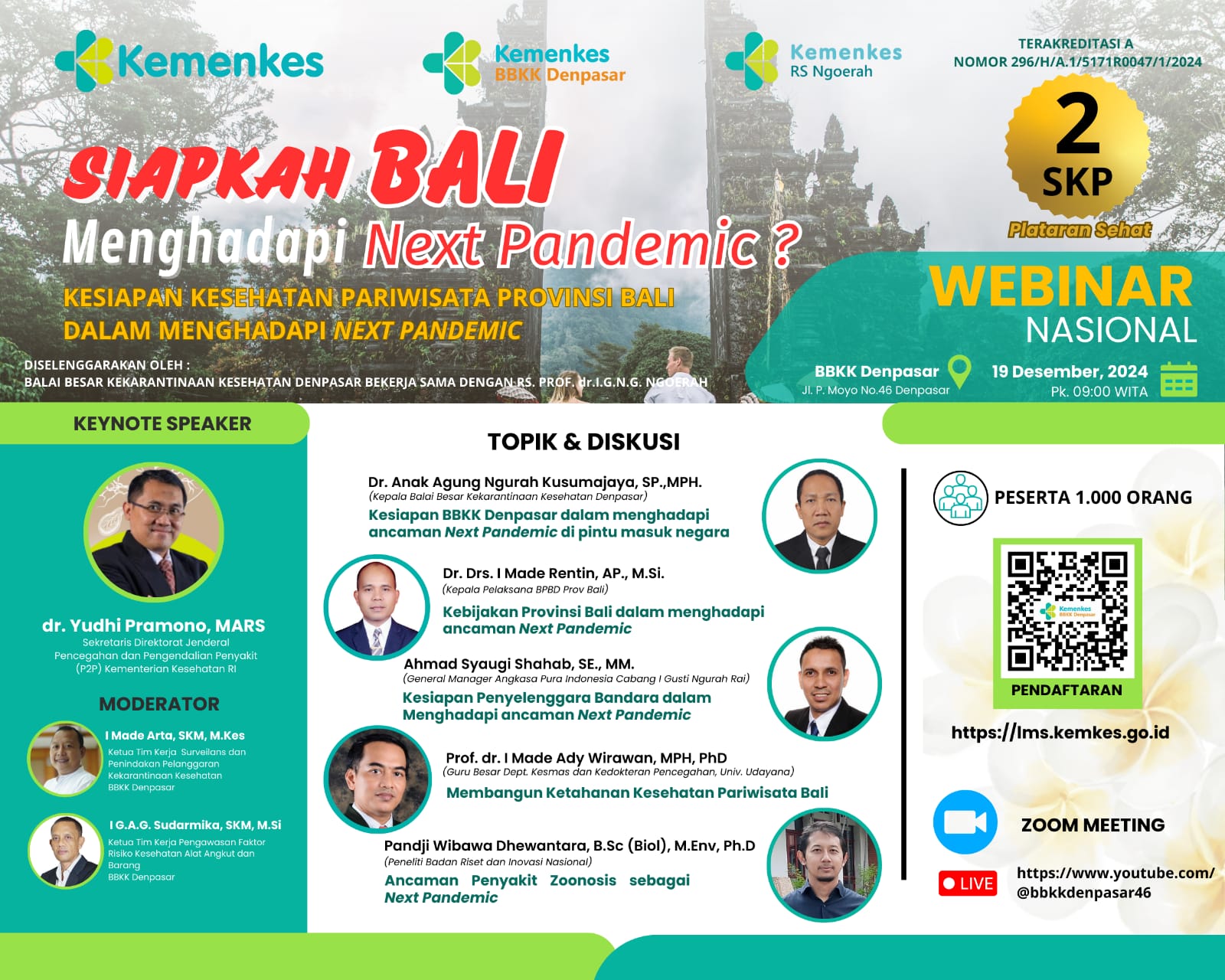 SEMINAR KESIAPAN KESEHATAN PARIWISATA PROVINSI BALI DALAM MENGHADAPI NEXT PANDEMIC
