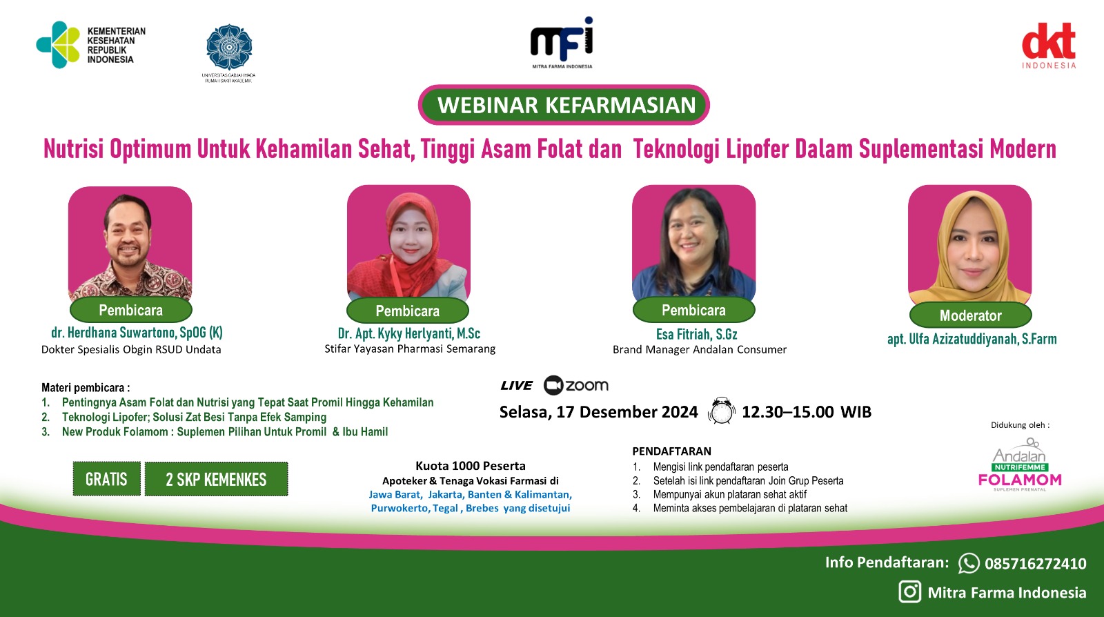  Webinar Nutrisi Optimum Untuk Kehamilan Sehat Tinggi Asam Folat Dan Teknologi Lipofer Dalam Suplementasi Modern