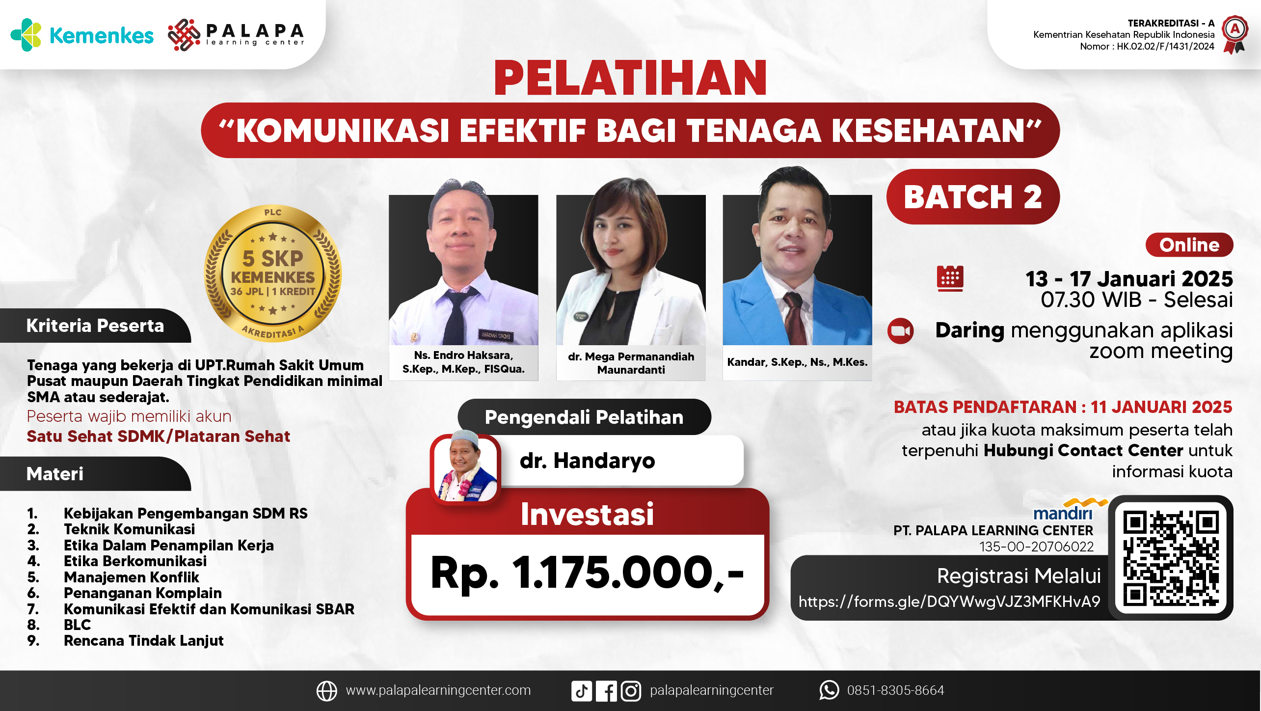 Pelatihan Komunikasi Efektif Bagi Tenaga Kesehatan Batch 2 PT Palapa Learning Center