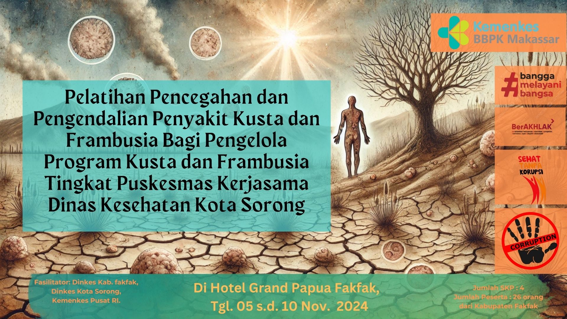 Pelatihan Pencegahan dan Pengendalian Penyakit Kusta dan Frambusia Bagi Pengelola Program Kusta dan Frambusia Tingkat Puskesmas Dinas Kesehaatan Kota Sorong