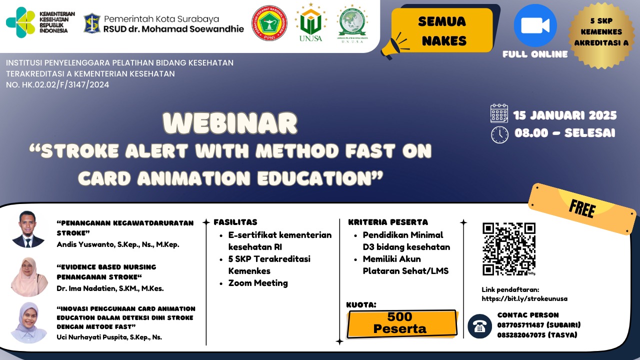 STROKE ALERT WITH METHOD FAST ON CARD ANIMATION EDUCATION TAHUN 2024  