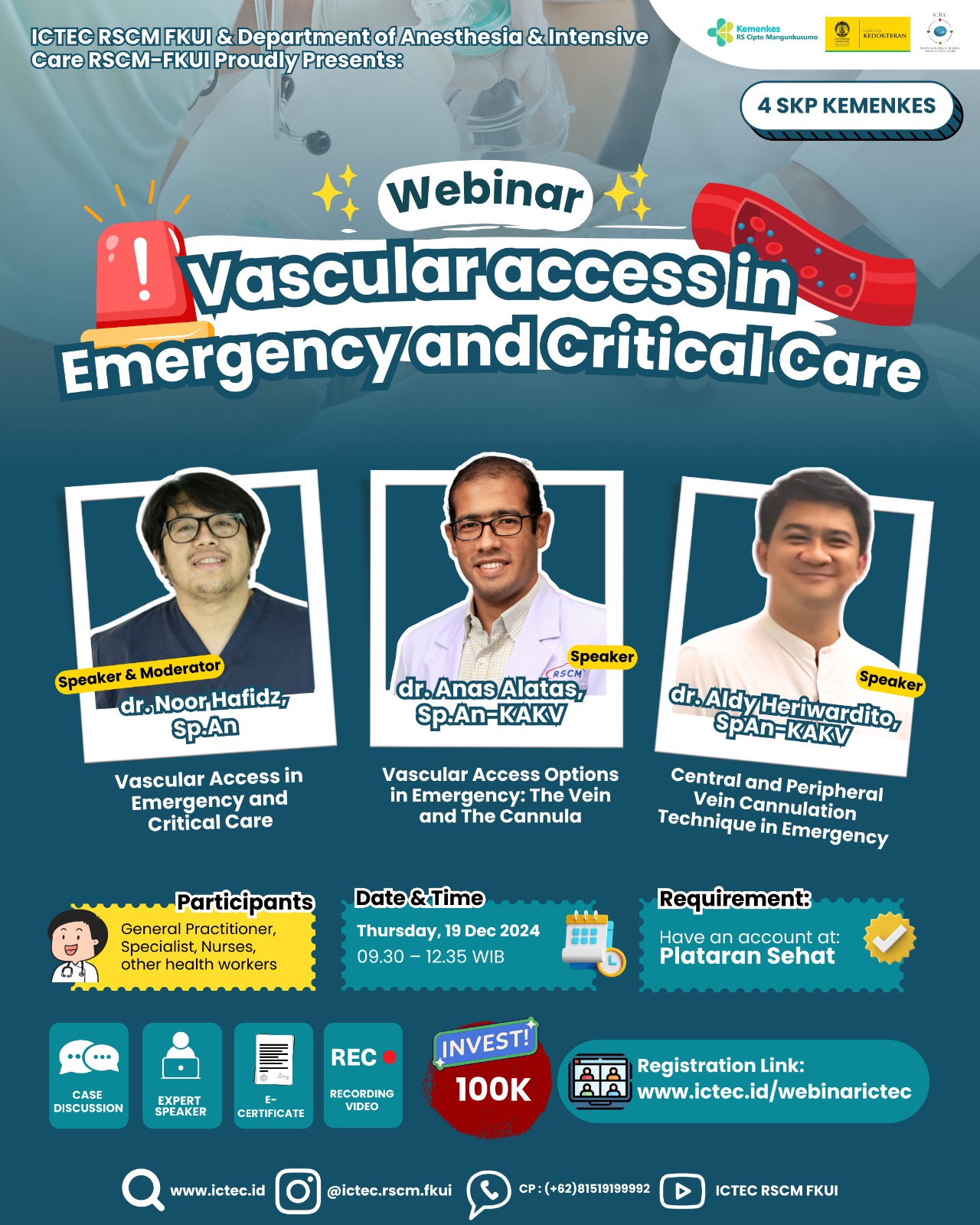 Webinar  Vascular Access in  Emergency and Critical Care
