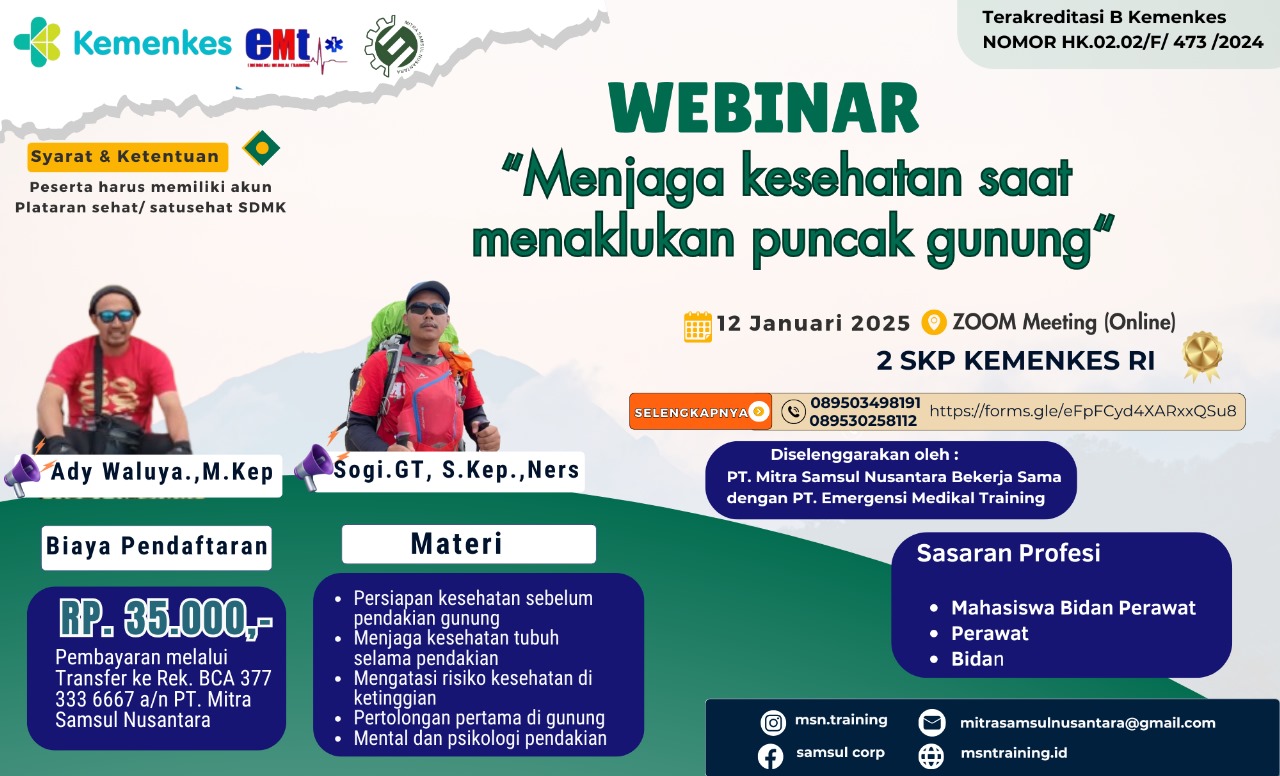 Webinar Menjaga Kesehatan saat Menaklukan Puncak Gunung
