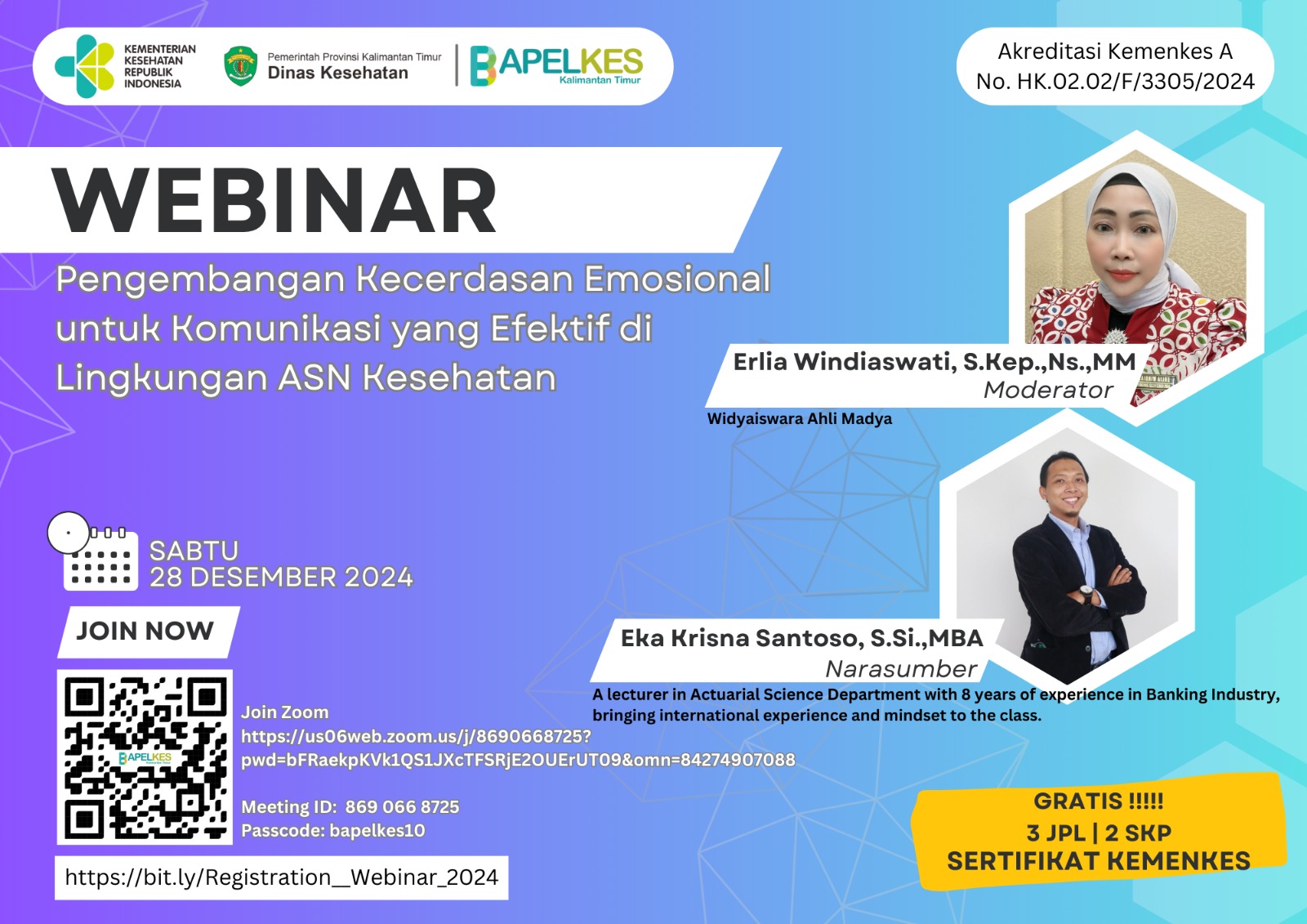 Webinar Pengembangan Kecerdasan Emosional untuk Komunikasi yang Efektif Dalam Meningkatkan Kualitas Pelayanan Kesehatan 
