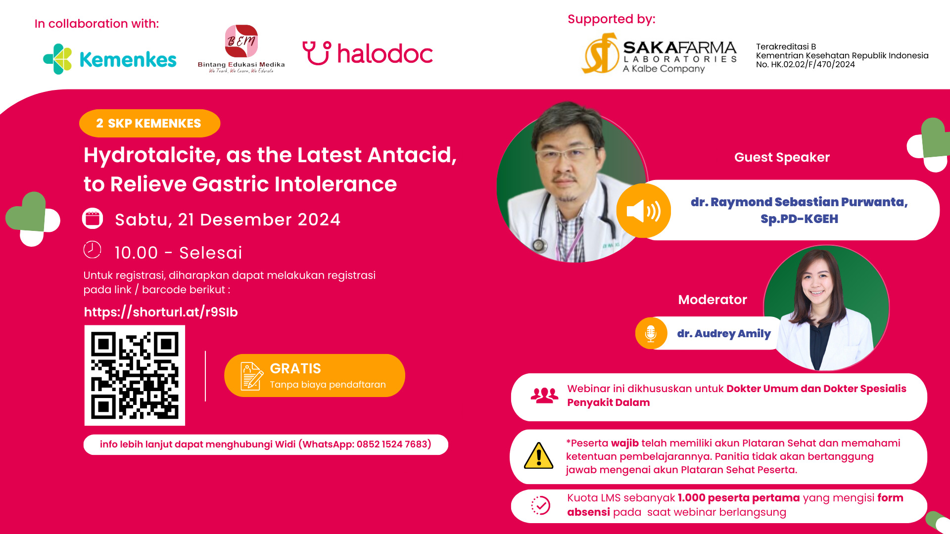WEBINAR HYDROTALCITE, AS THE LATEST ANTACID, TO RELIEVE GASTRIC INTOLERANCE