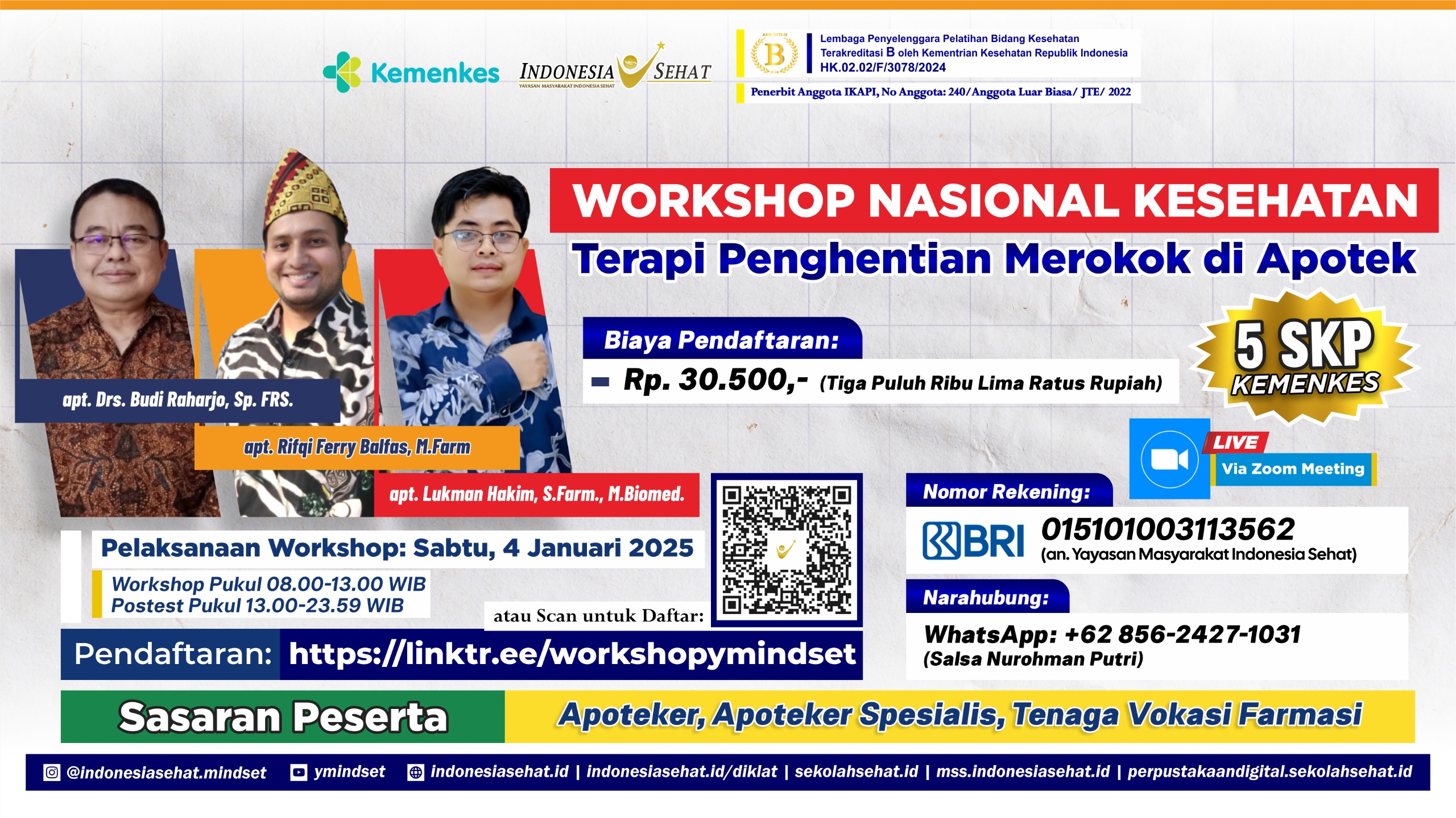 Workshop Nasional Kesehatan Terapi Penghentian Merokok di Apotek