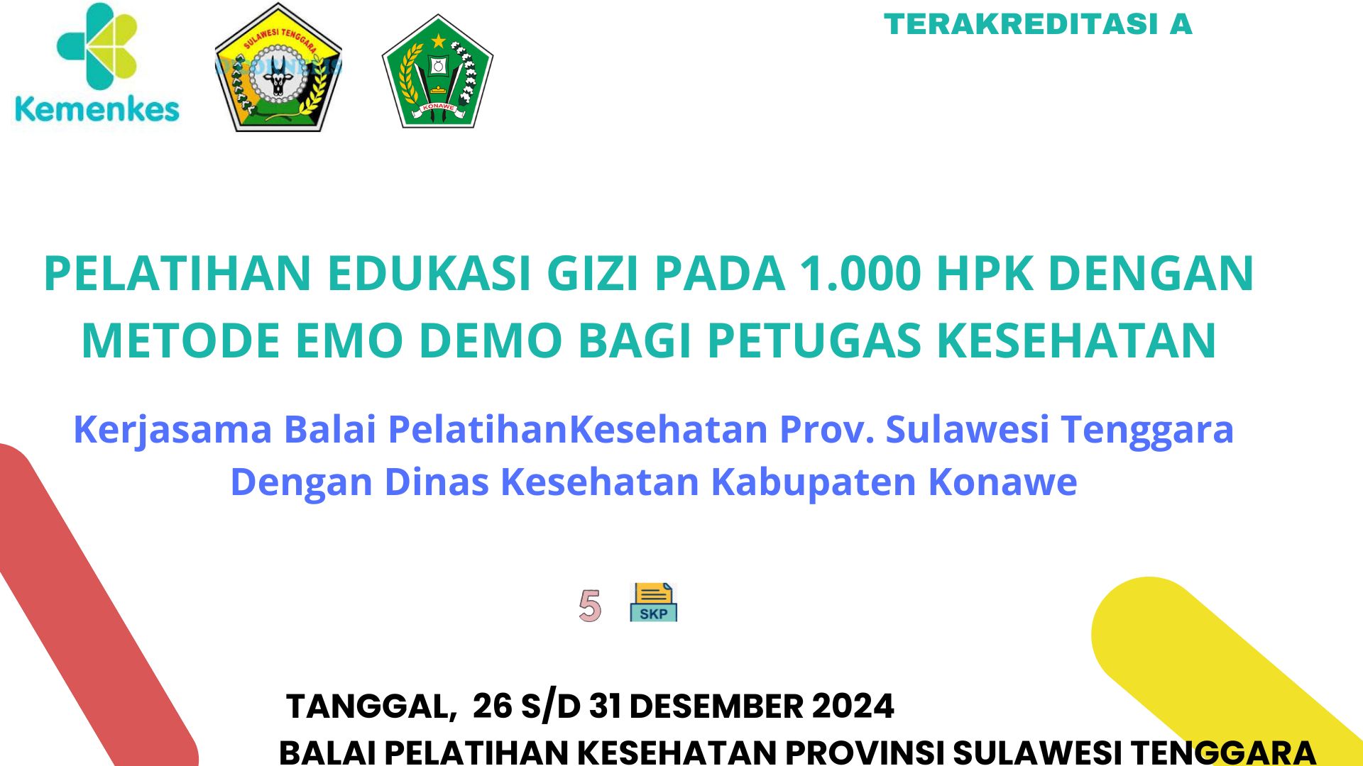 Pelatihan Edukasi Gizi Pada 1.000 HPK (Hari Pertama Kehidupan) dengan Metode Emo-Demo bagi Petugas Kesehatan 