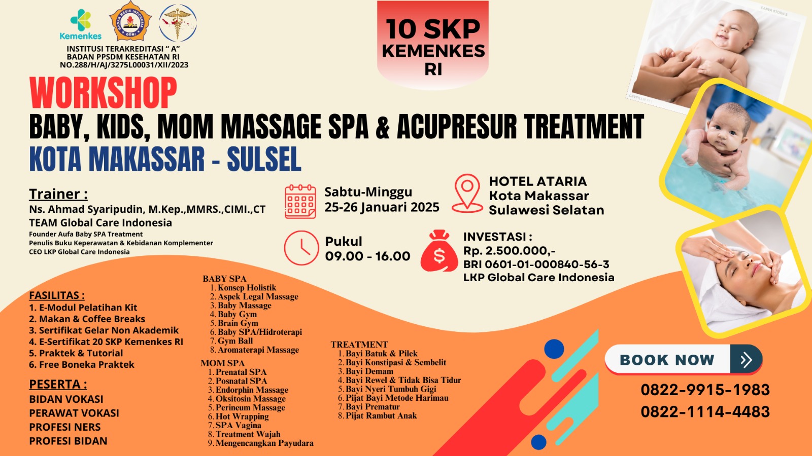 Workshop Baby, Kids, Mom Massage SPA and Acupresur Treatment