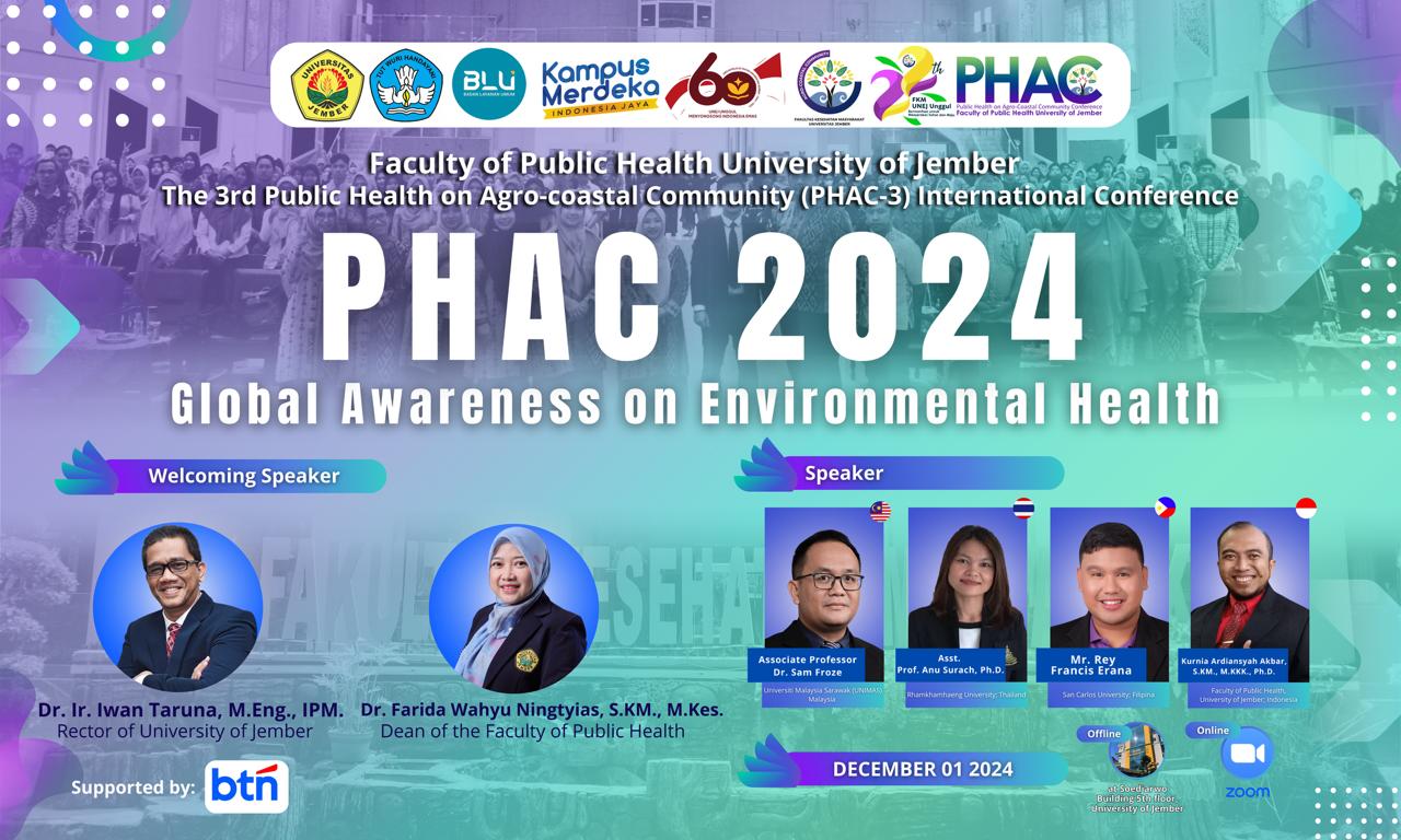 Seminar Internasional The 3rd Public Health On Agrocoastal Community (PHAC-3) International Conference 2024