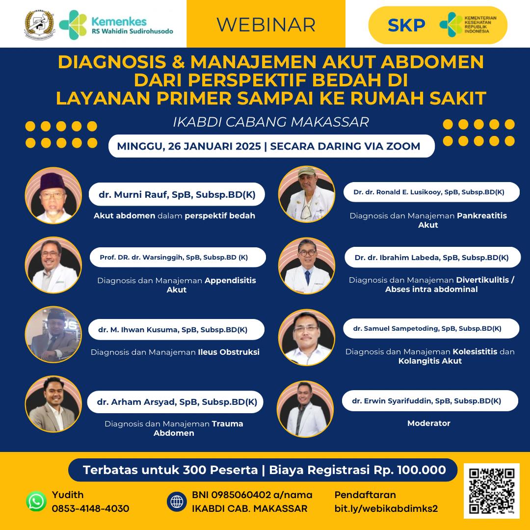 Webinar Diagnosis dan Manajemen Akut Abdomen dari Perspektif Bedah dilayanan Primer Sampai Ke Rumah Sakit