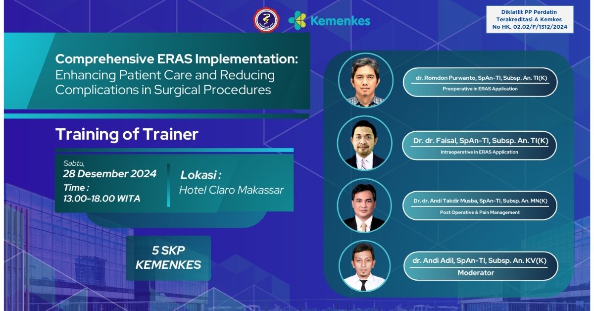 TRAINING OF TRAINER (TOT) Enhanced Recovery After Surgery (ERAS)