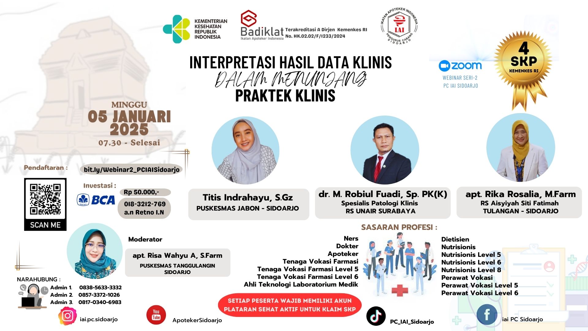 Webinar Interpretasi Hasil Data Klinik dalam Menunjang Praktek Klinis
