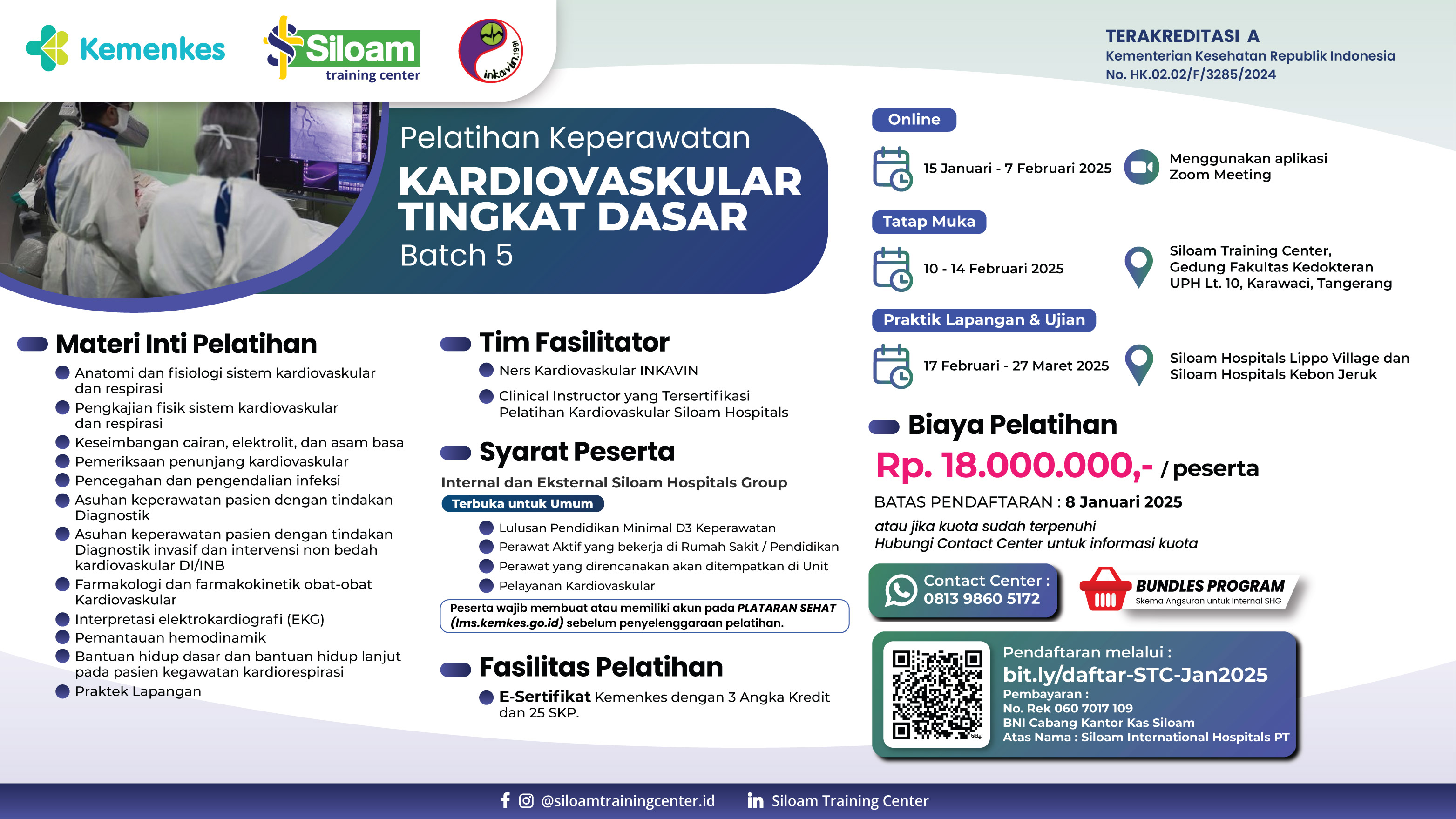 Pelatihan Keperawatan Kardiovaskular Tingkat Dasar (PKKvTD) bagi Perawat di Pelayanan Kesehatan