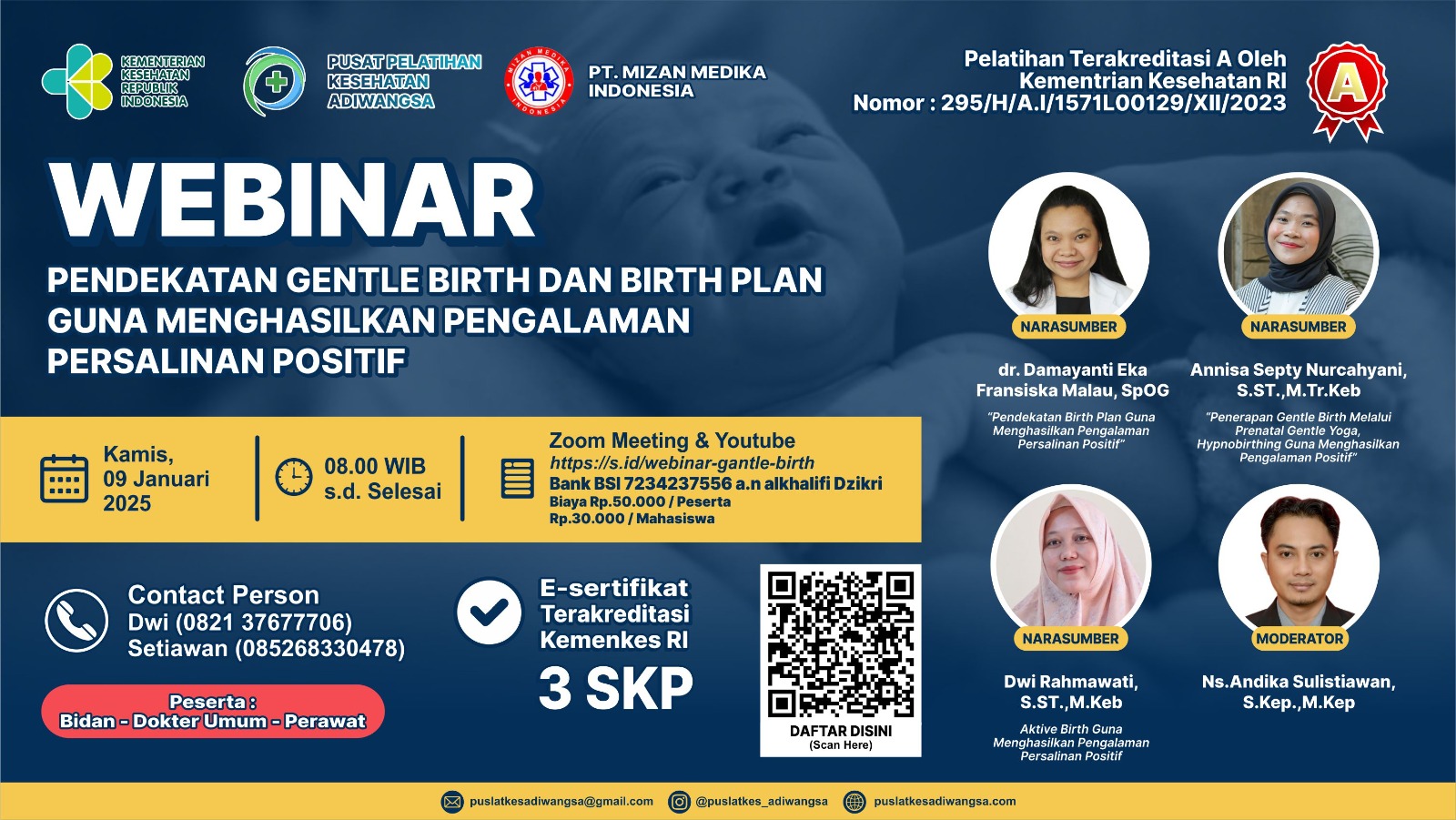 Webinar Pendekatan Gantle Birth dan Birth Plan Guna Menghasilkan Pengalaman Persalinan Positif