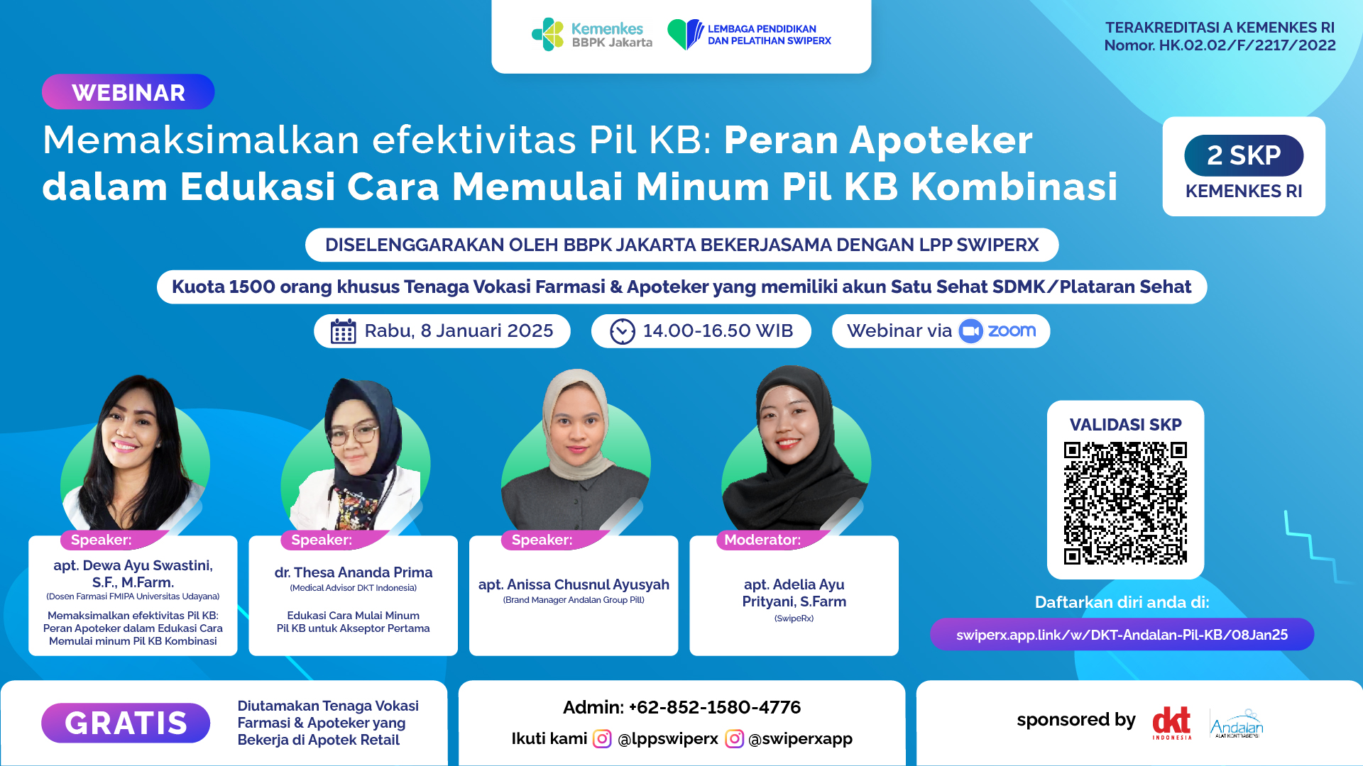 SwipeRx Webinar - Memaksimalkan Efektivitas Pil KB - Peran Apoteker Dalam Edukasi Cara Memulai Minum Pil KB Kombinasi