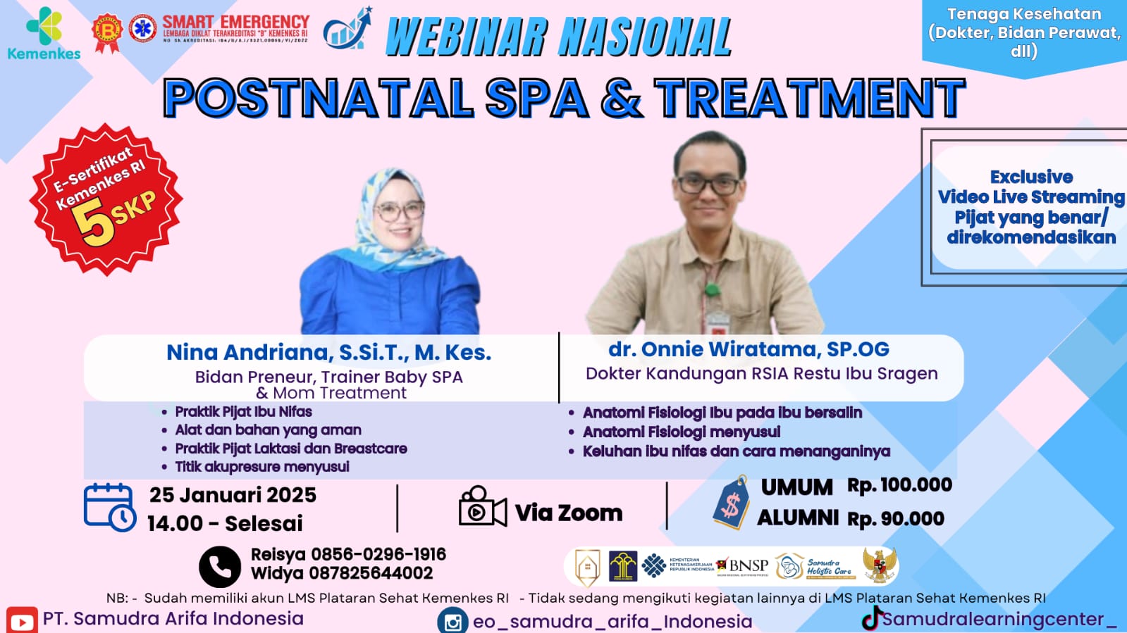 0240125 Webinar Management Postnatal Spa and Treatment (Pijat Ibu Nifas, Pijat Laktasi, Totok Wajah, Bengkung)