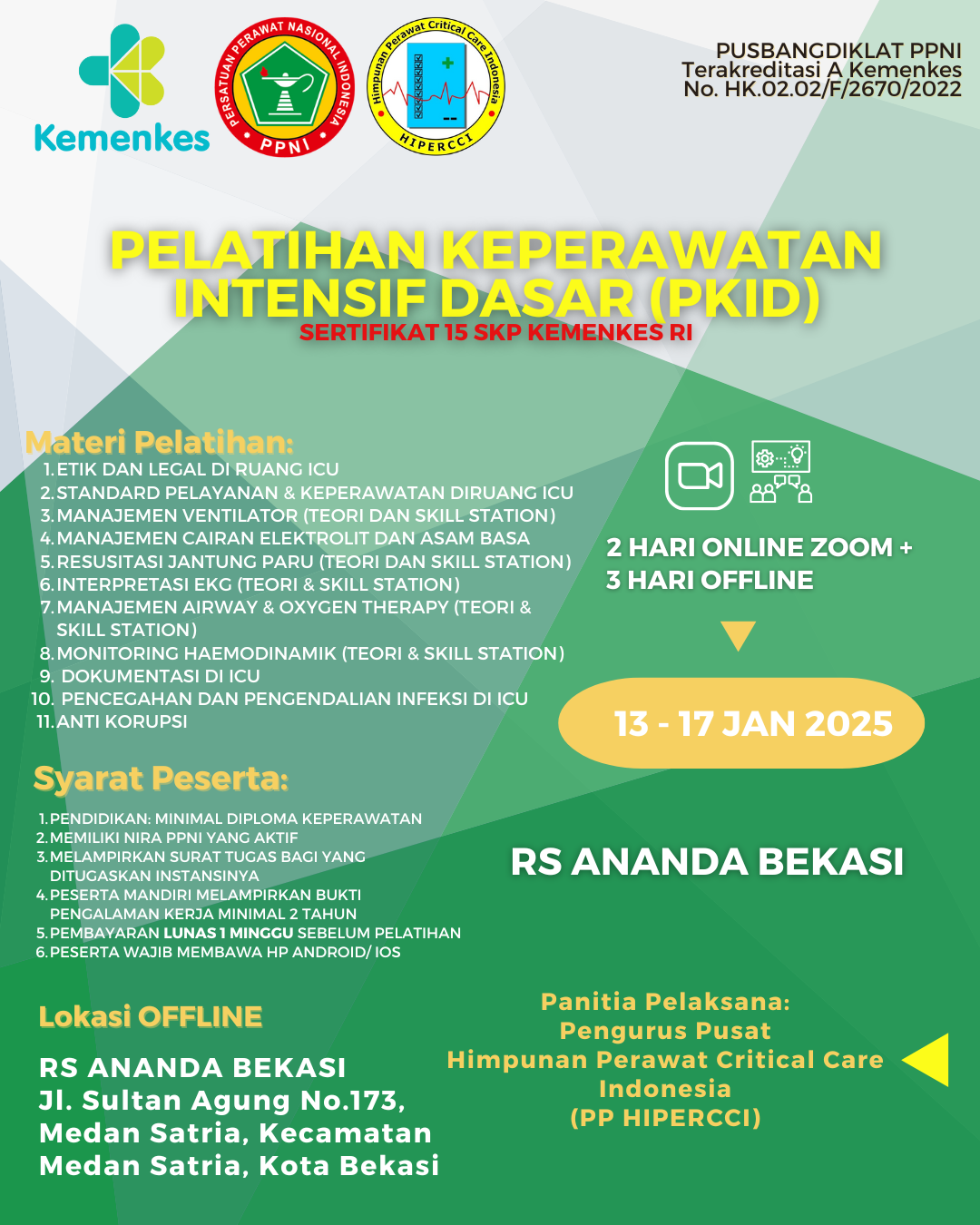 18119-Pelatihan Keperawatan Intensif Dasar (PKID) di RS Ananda Bekasi