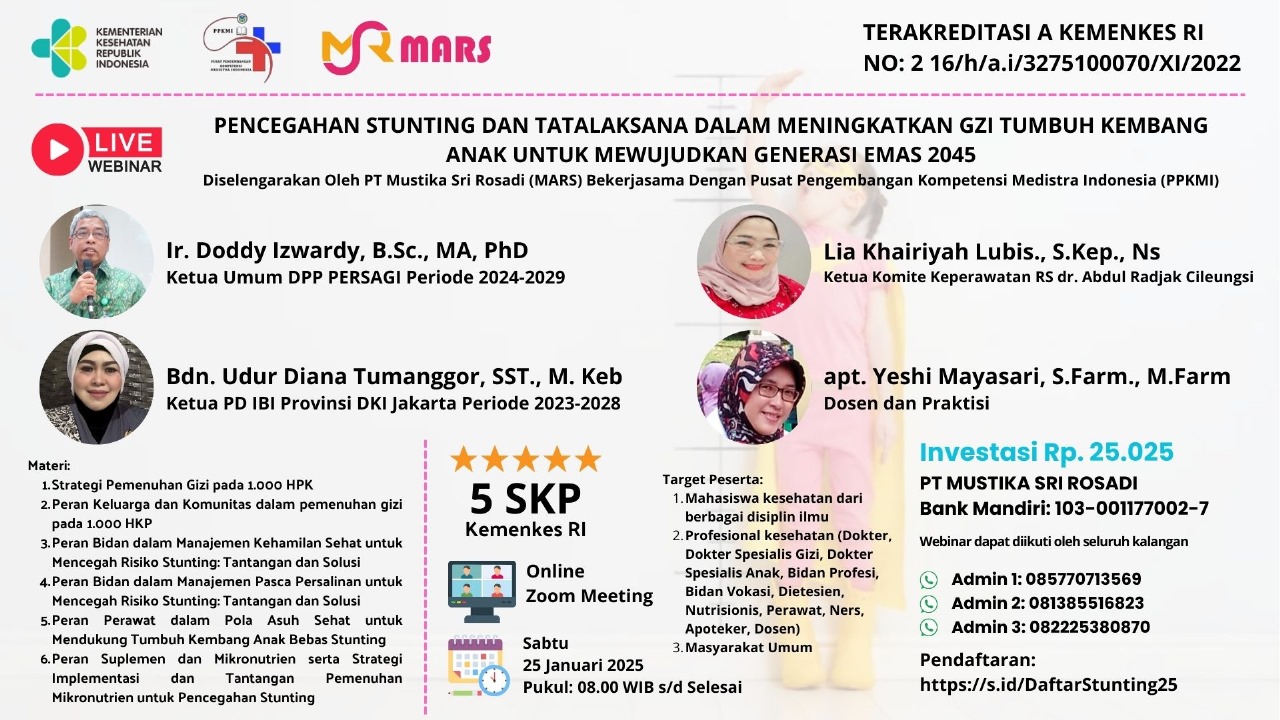 Webinar Pencegahan Stunting dan Meningkatkan Gizi Tumbuh Kembang Anak untuk Mewujudkan Generasi Emas 2045
